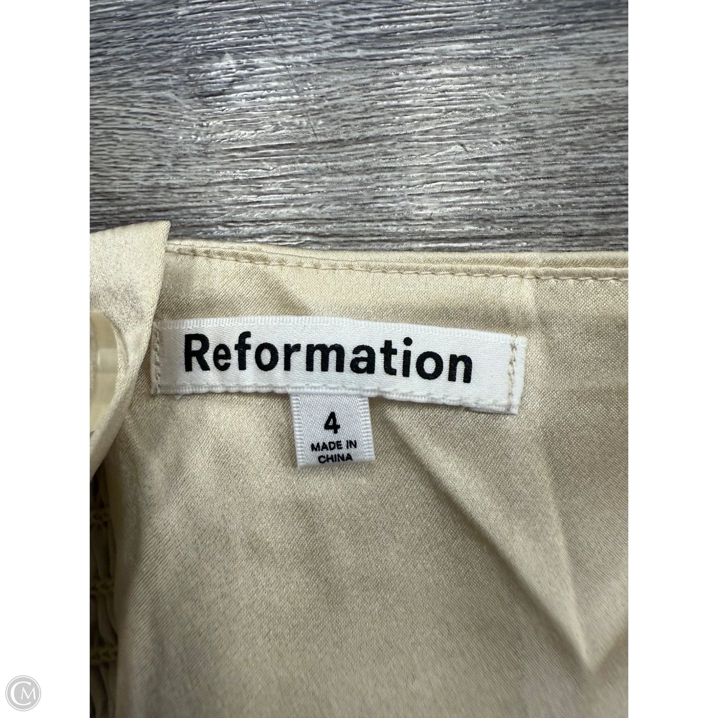 Top Sleeveless By Reformation In Tan, Size: S