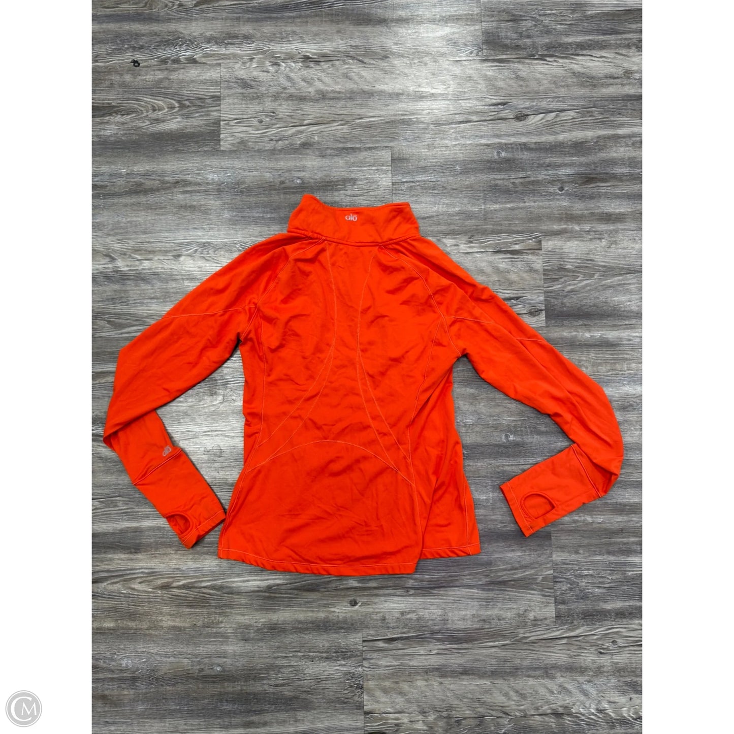 Athletic Top Long Sleeve Collar By Alo In Orange, Size: M