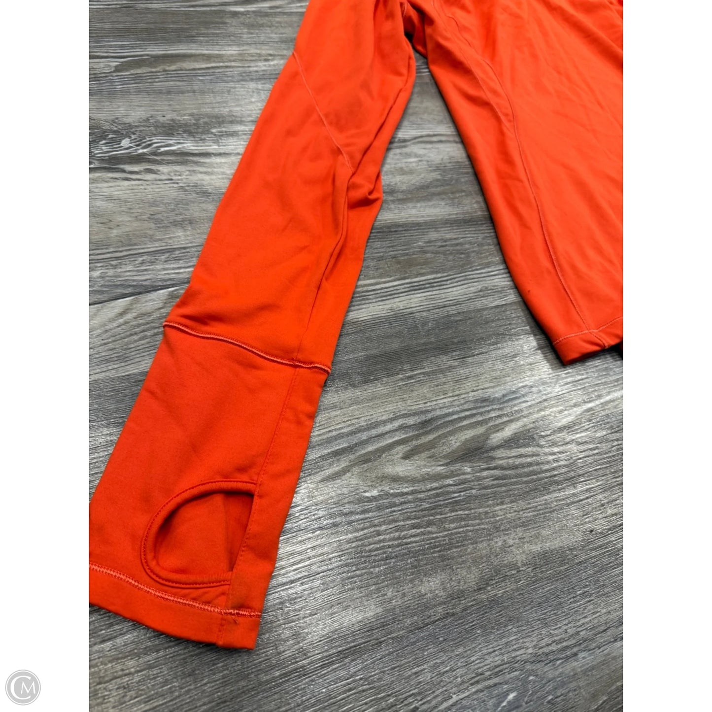 Athletic Top Long Sleeve Collar By Alo In Orange, Size: M