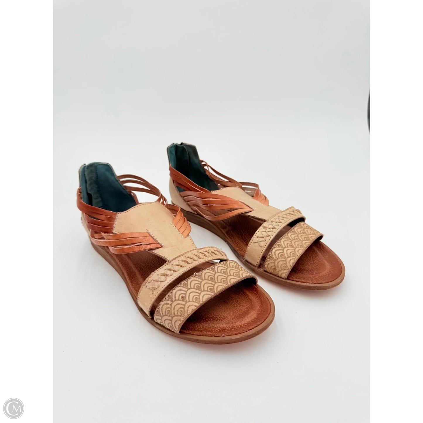 Sandals Flats By Bed Stu In Brown & Cream, Size: 8