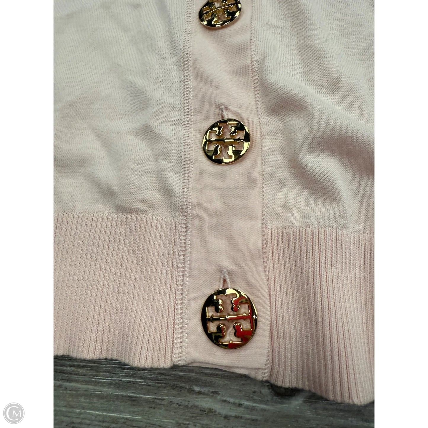 Sweater Cardigan Designer By Tory Burch In Pink, Size: L