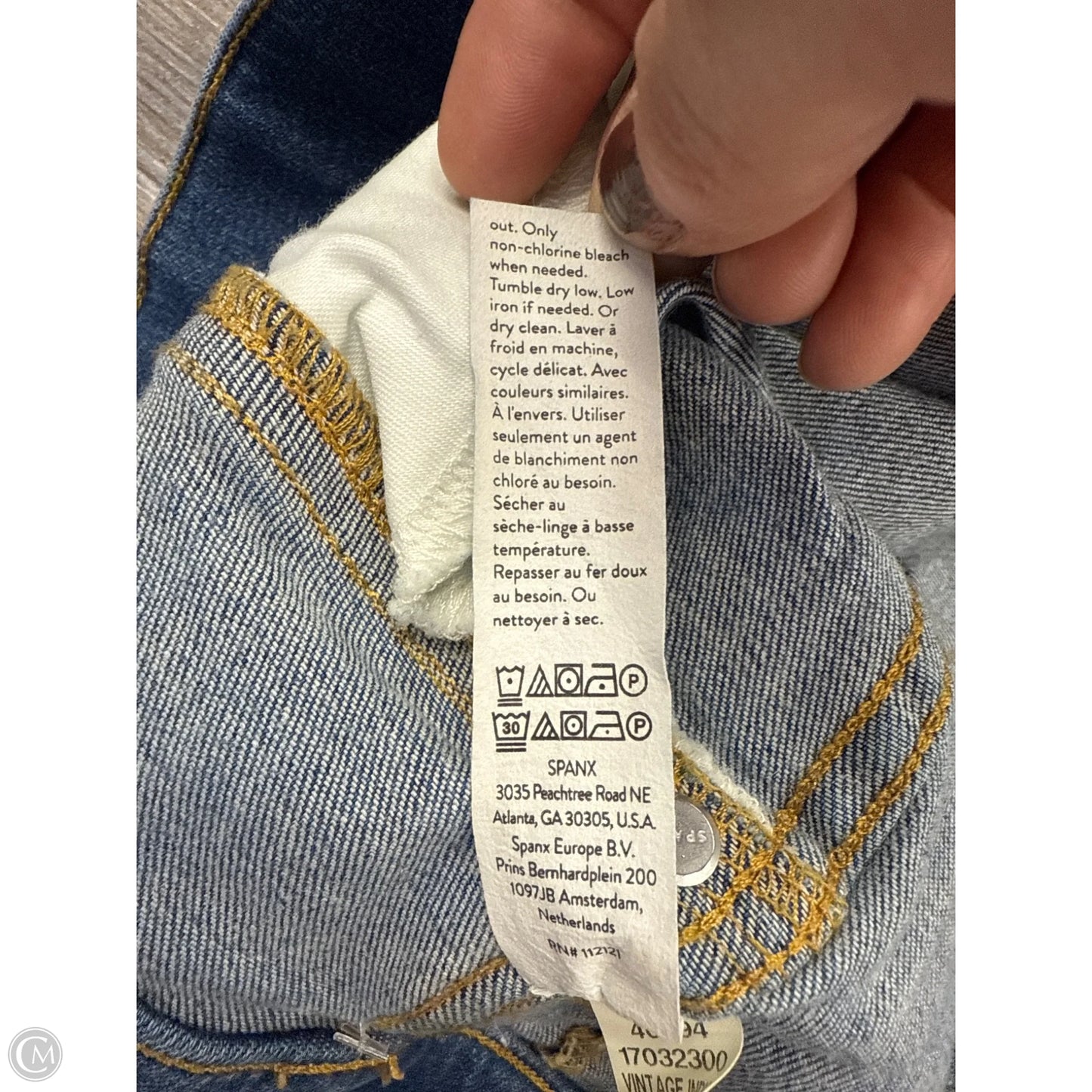 Jeans Flared By Spanx In Blue Denim, Size: M