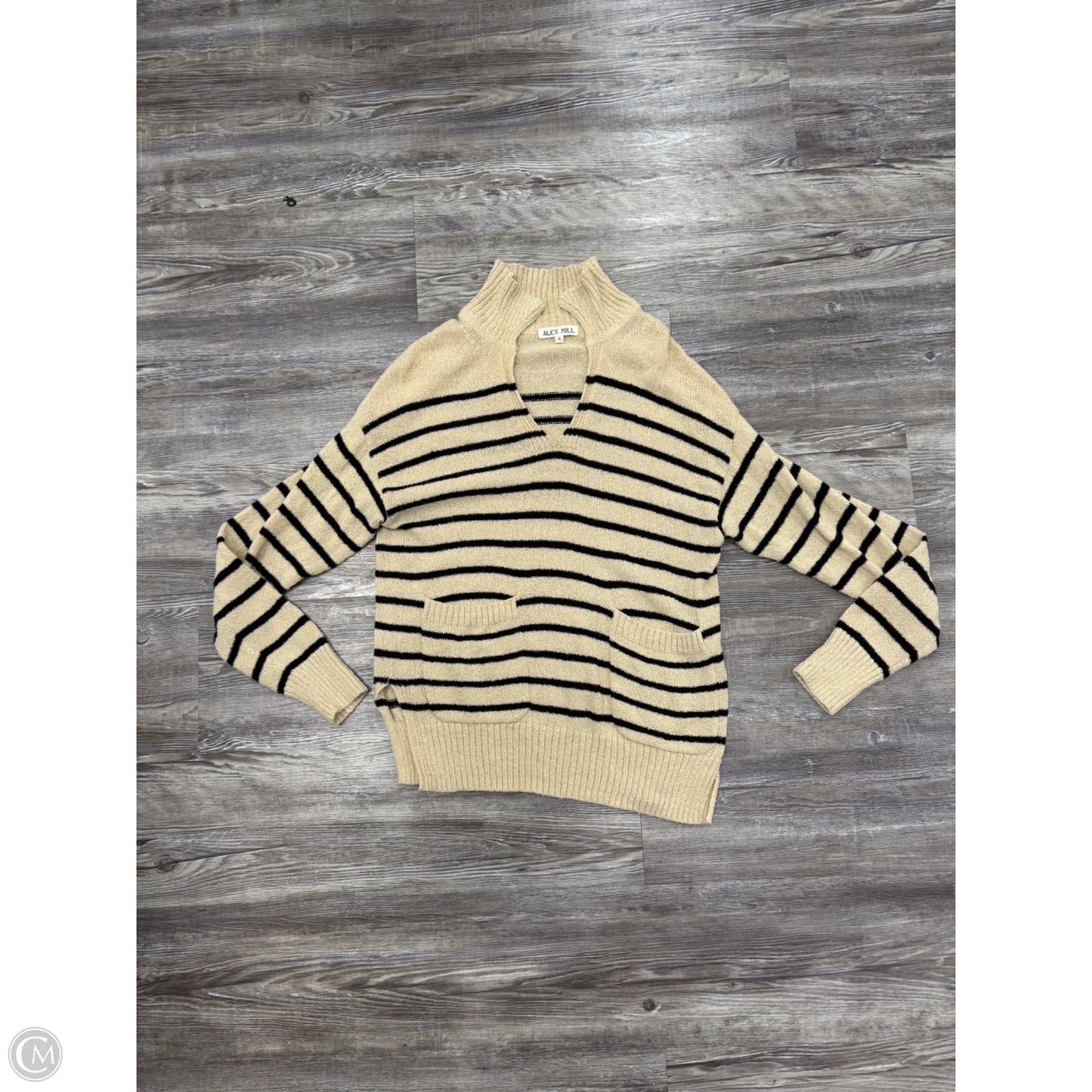 Sweater By Alex Mill In Black & Tan, Size: S