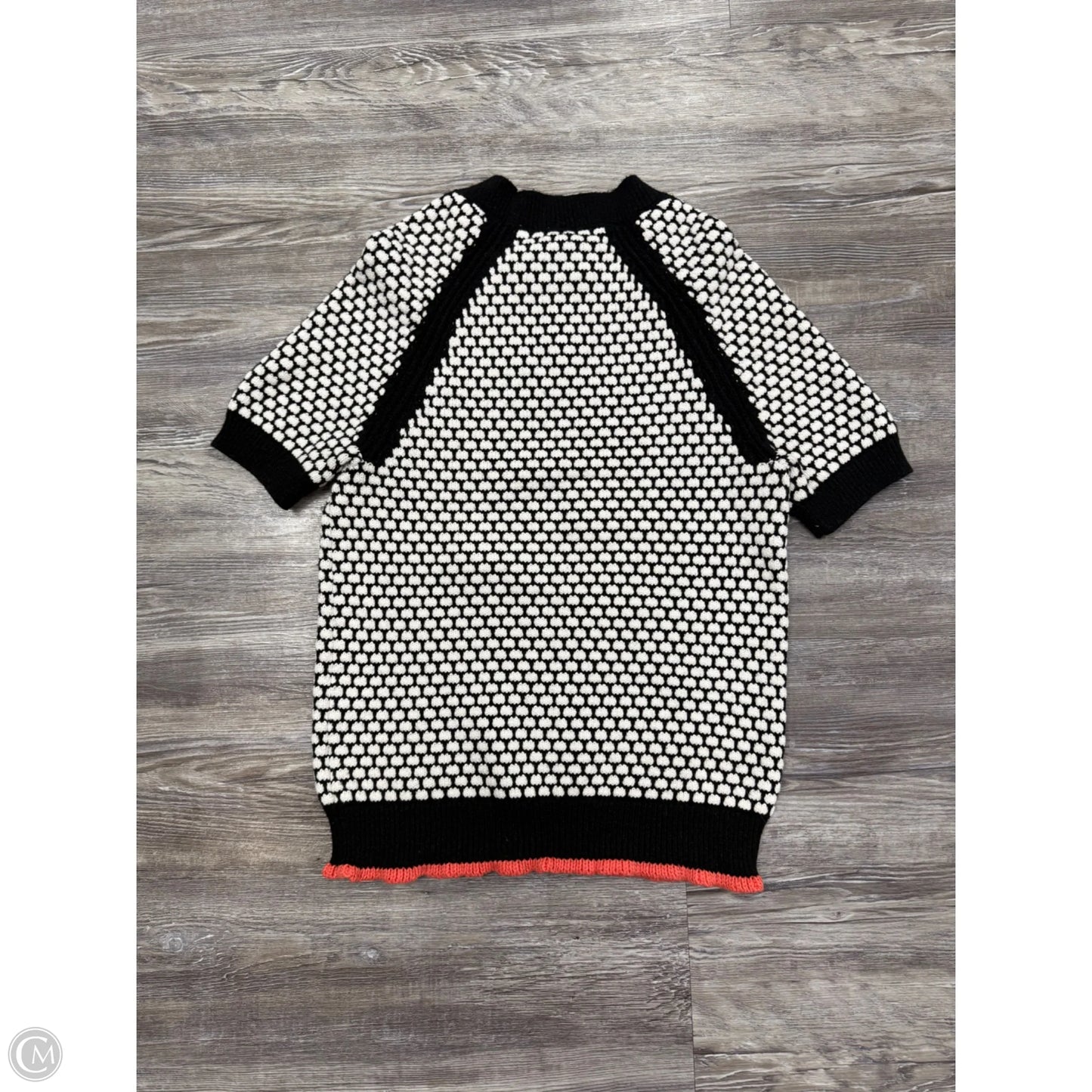 Sweater Short Sleeve By Moth In Black & Cream, Size: Xs