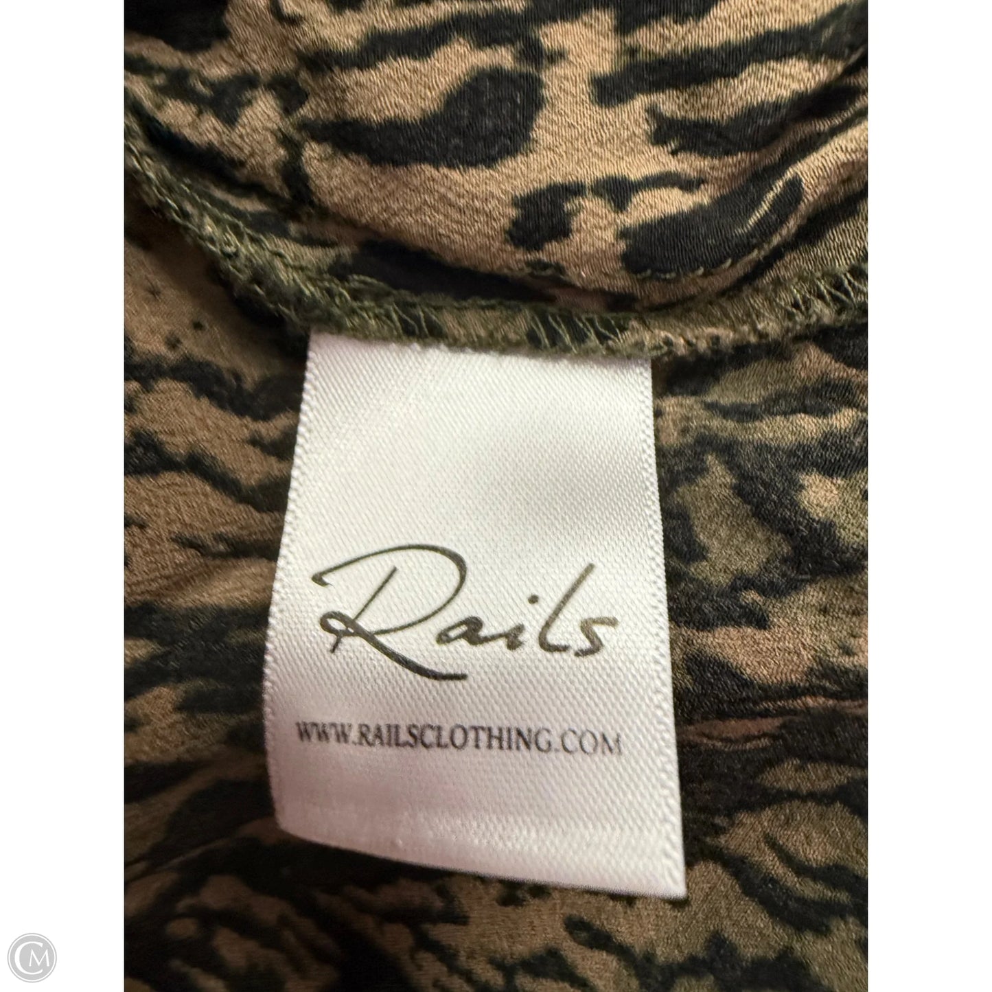 Dress Casual Short By Rails In Green & Tan, Size: L