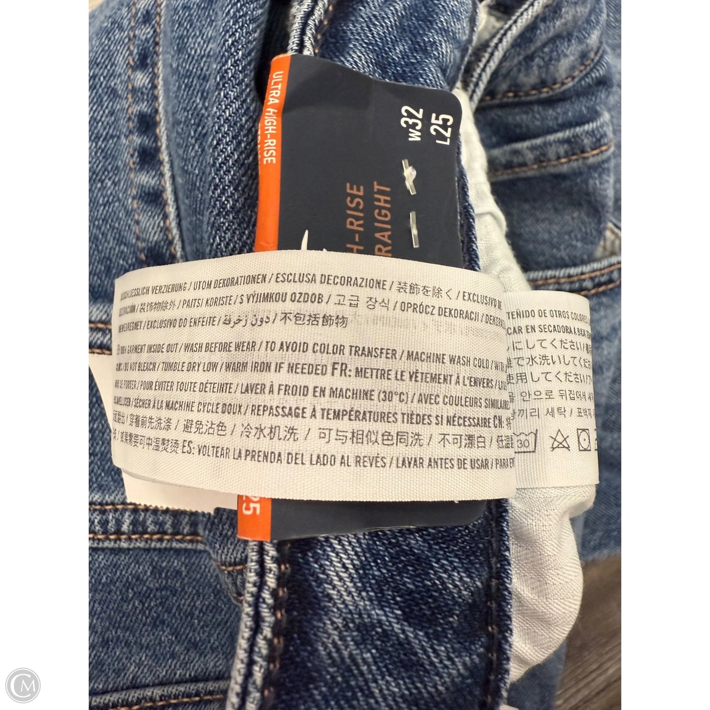 Jeans Straight By Hollister In Blue Denim, Size: 14