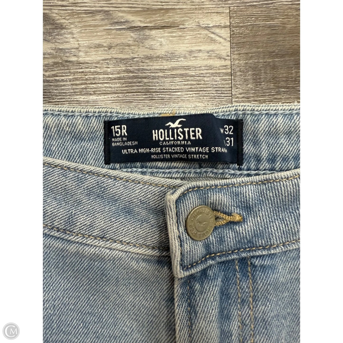 Jeans Straight By Hollister In Blue Denim, Size: 14