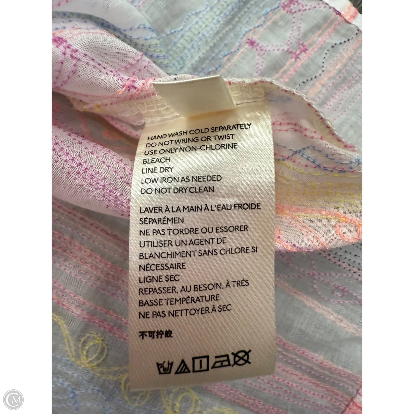 Top Short Sleeve By Anthropologie In Multi-colored, Size: M