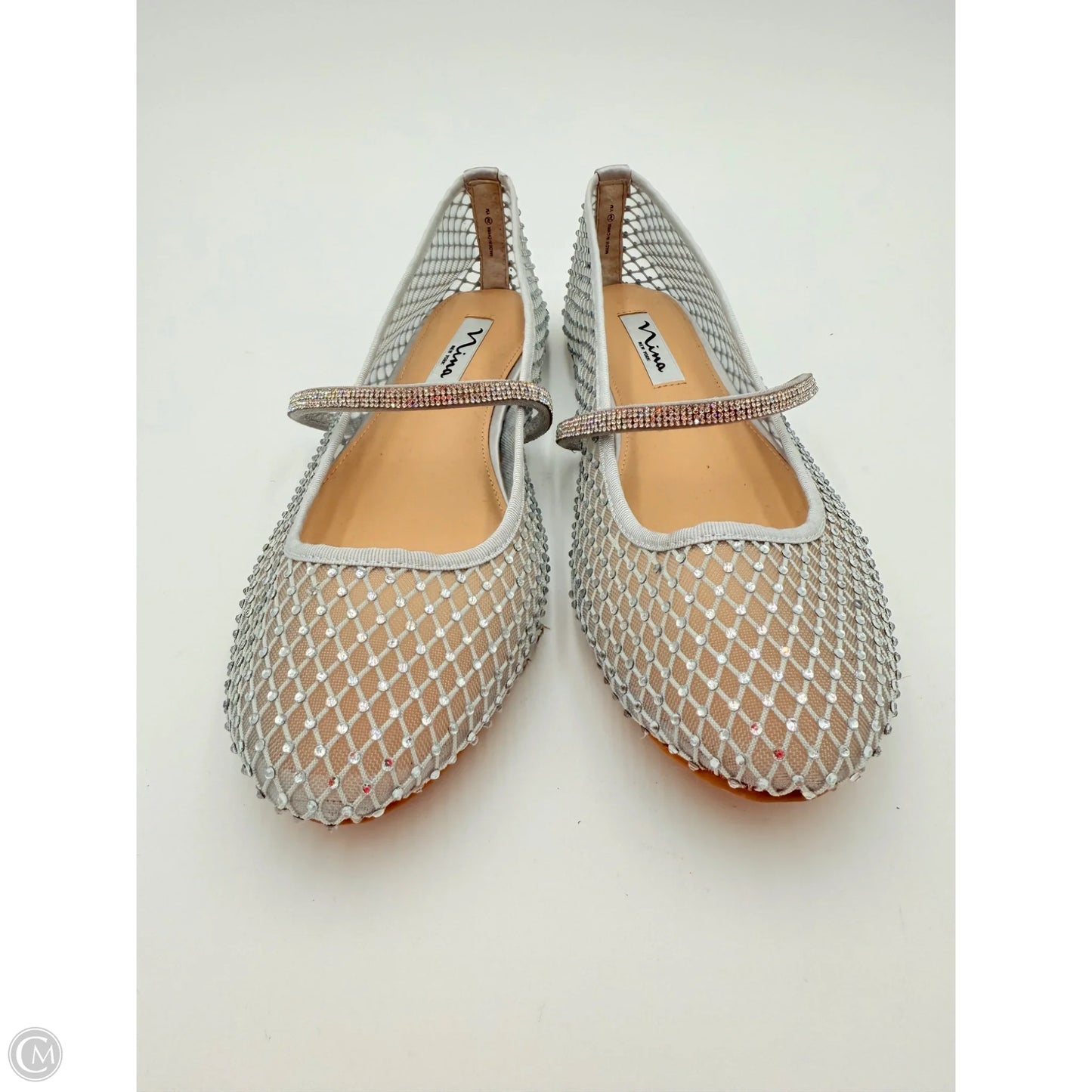 Shoes Flats By Nina In Silver, Size: 9.5
