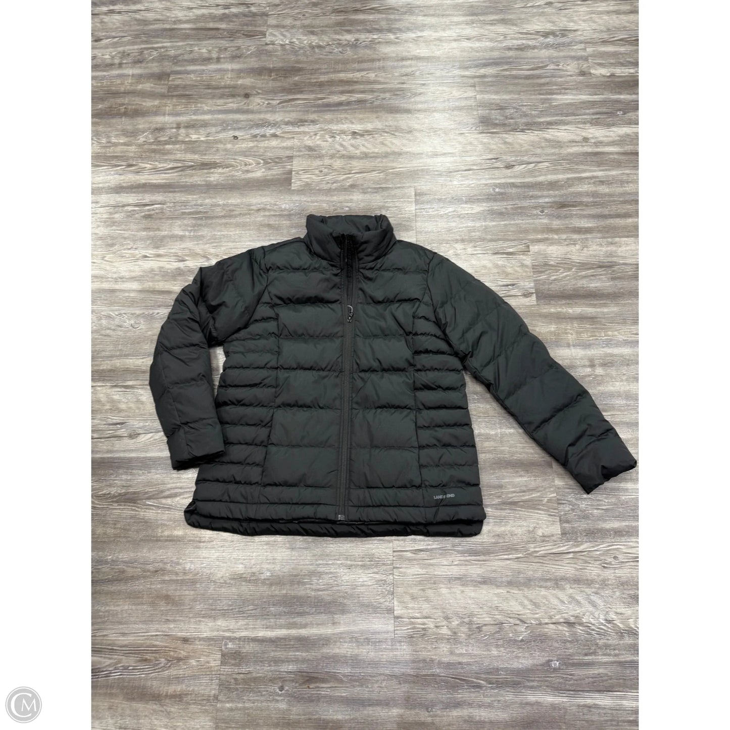 Jacket Puffer & Quilted By Lands End In Black, Size: L