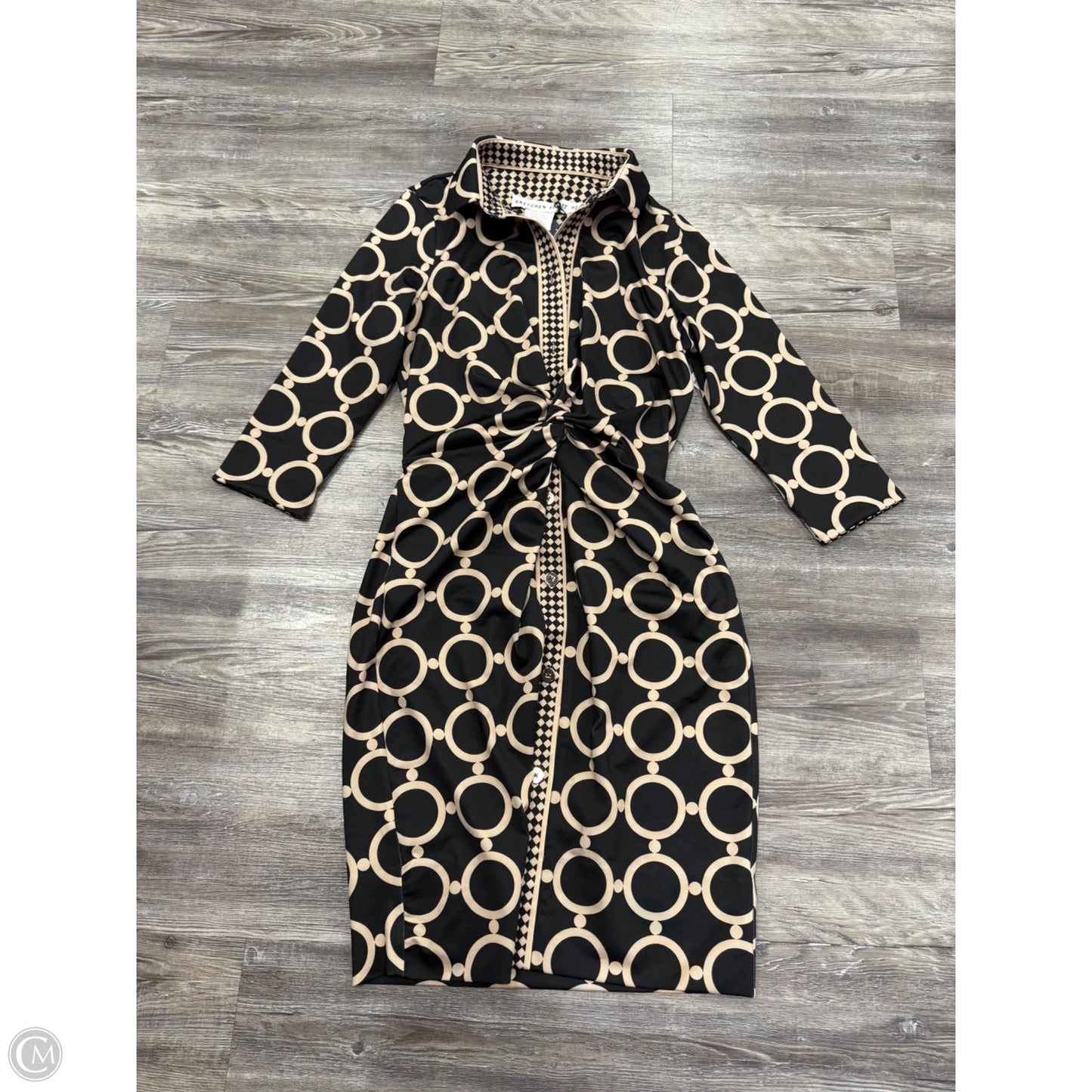 Dress Party Midi By Gretchen Scott In Black & Tan, Size: S