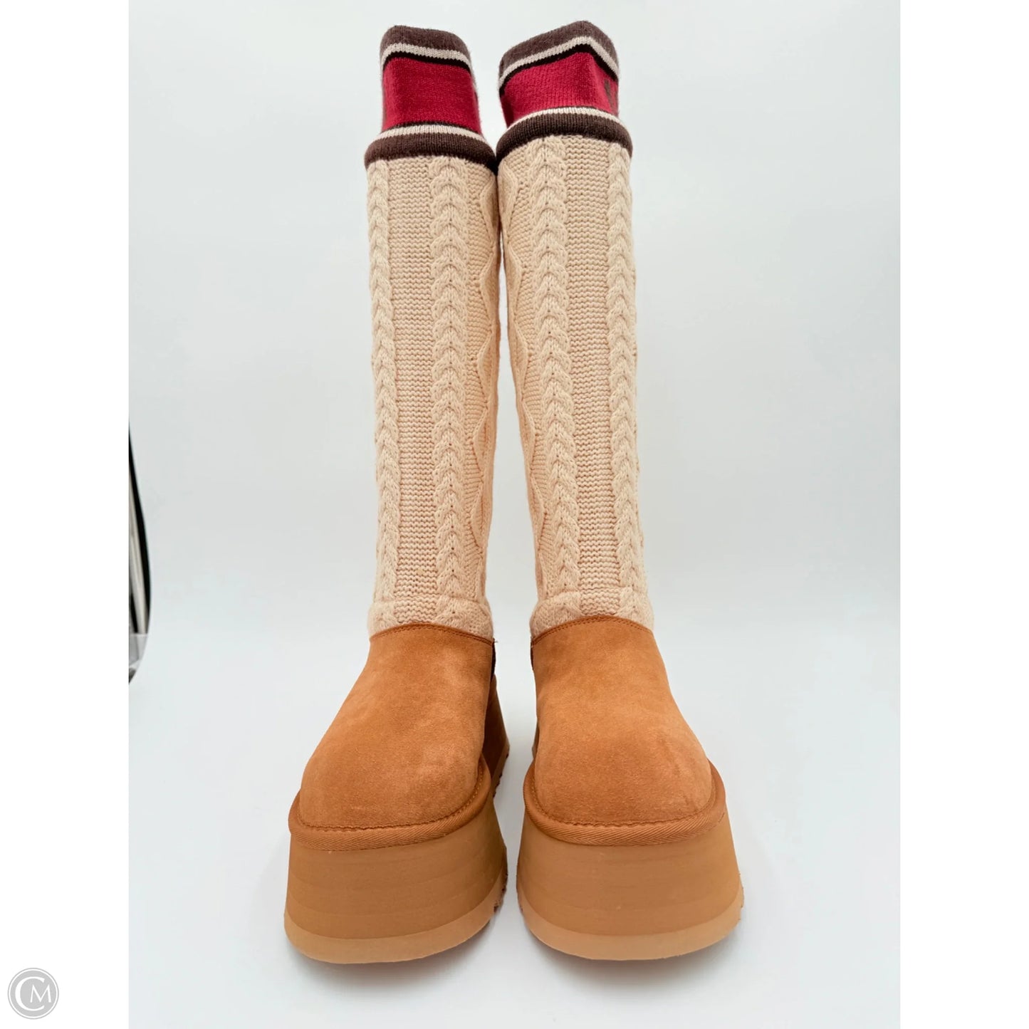 Boots Designer By Ugg In Red & Tan, Size: 7