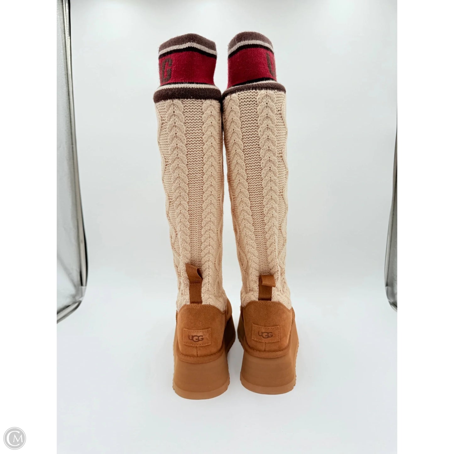 Boots Designer By Ugg In Red & Tan, Size: 7
