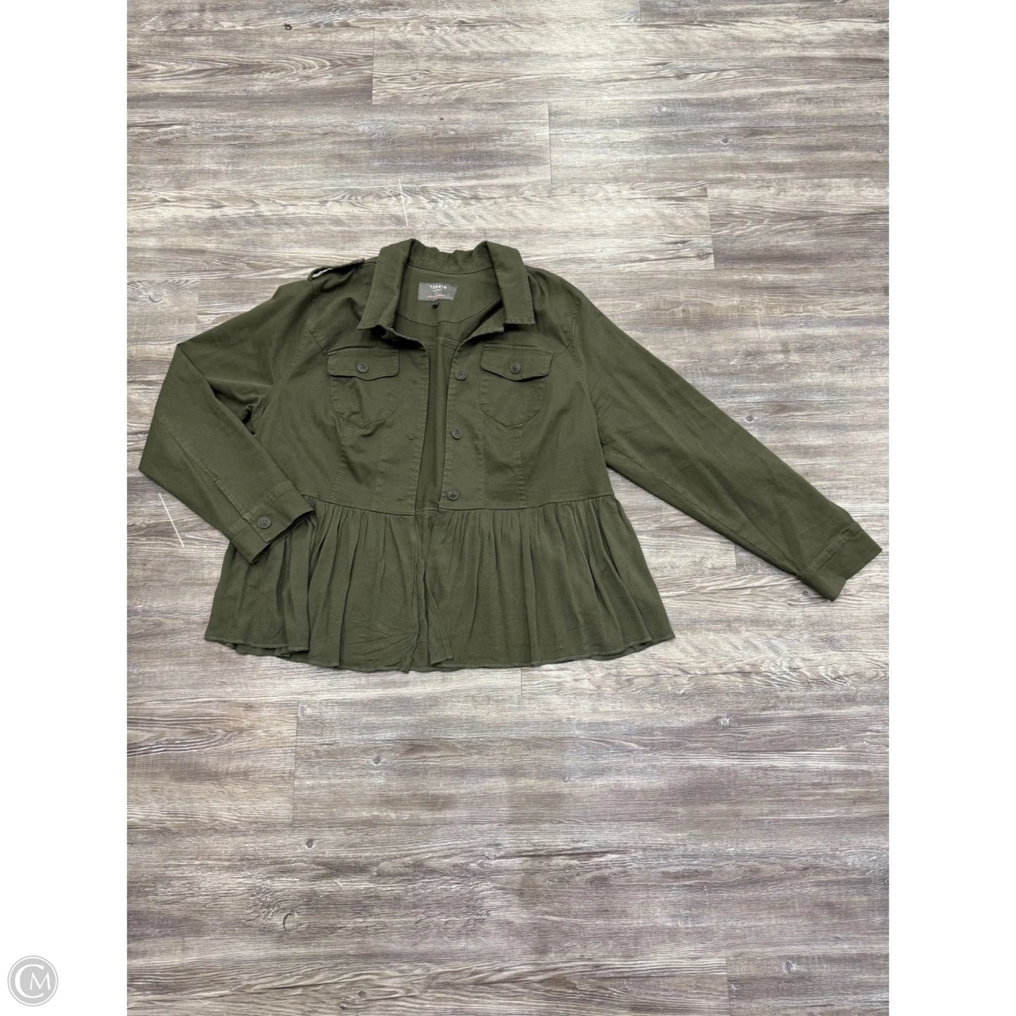 Jacket Utility By Torrid In Green, Size: 2x
