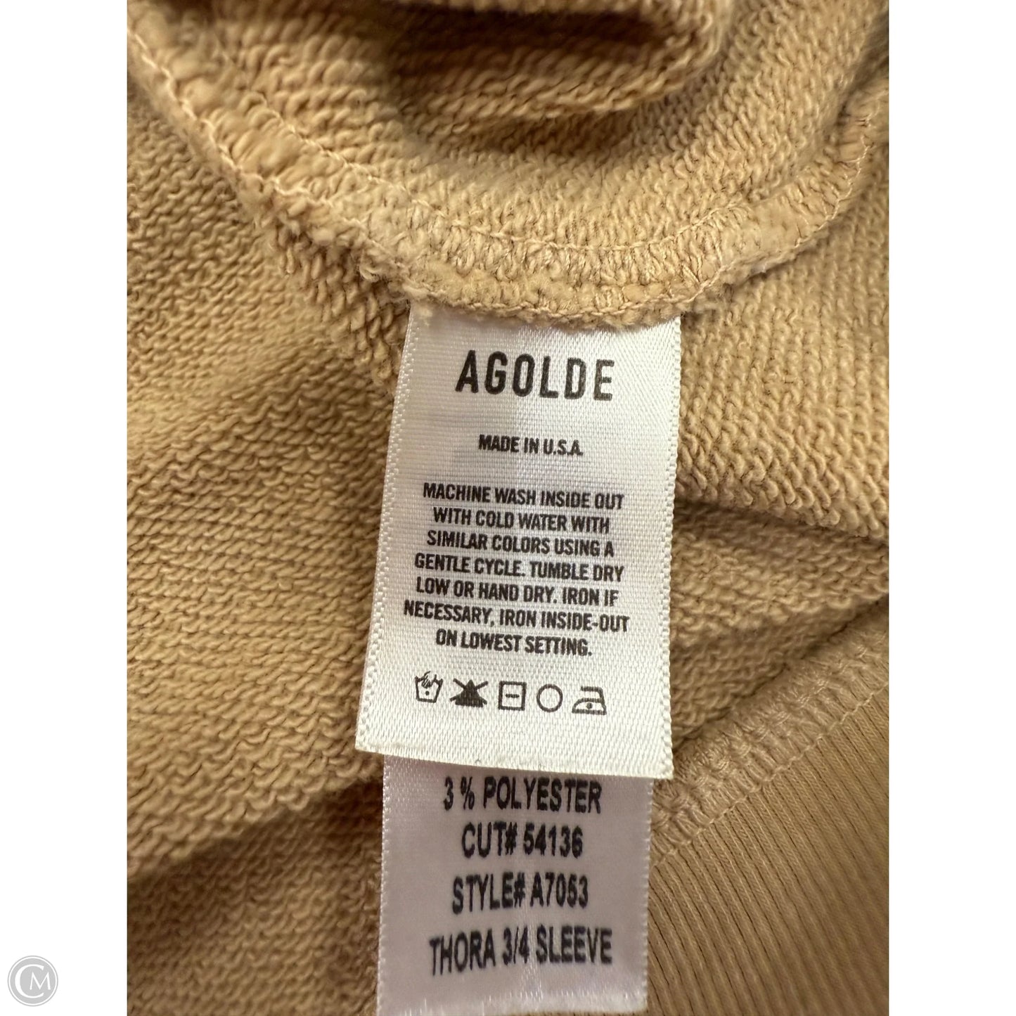 Sweatshirt Crewneck By Agolde In Tan, Size: L