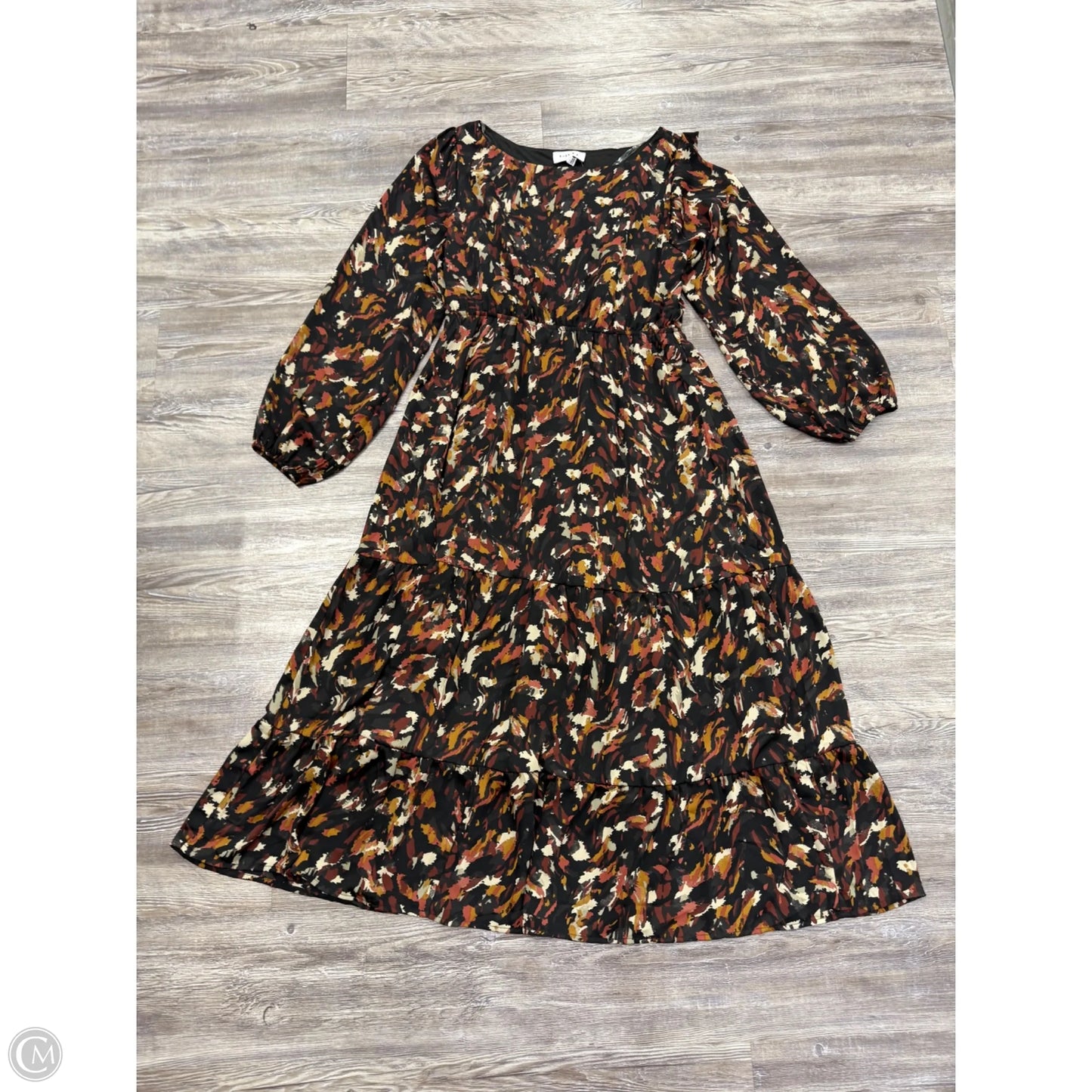 Dress Party Long By Gilli In Black & Orange, Size: L
