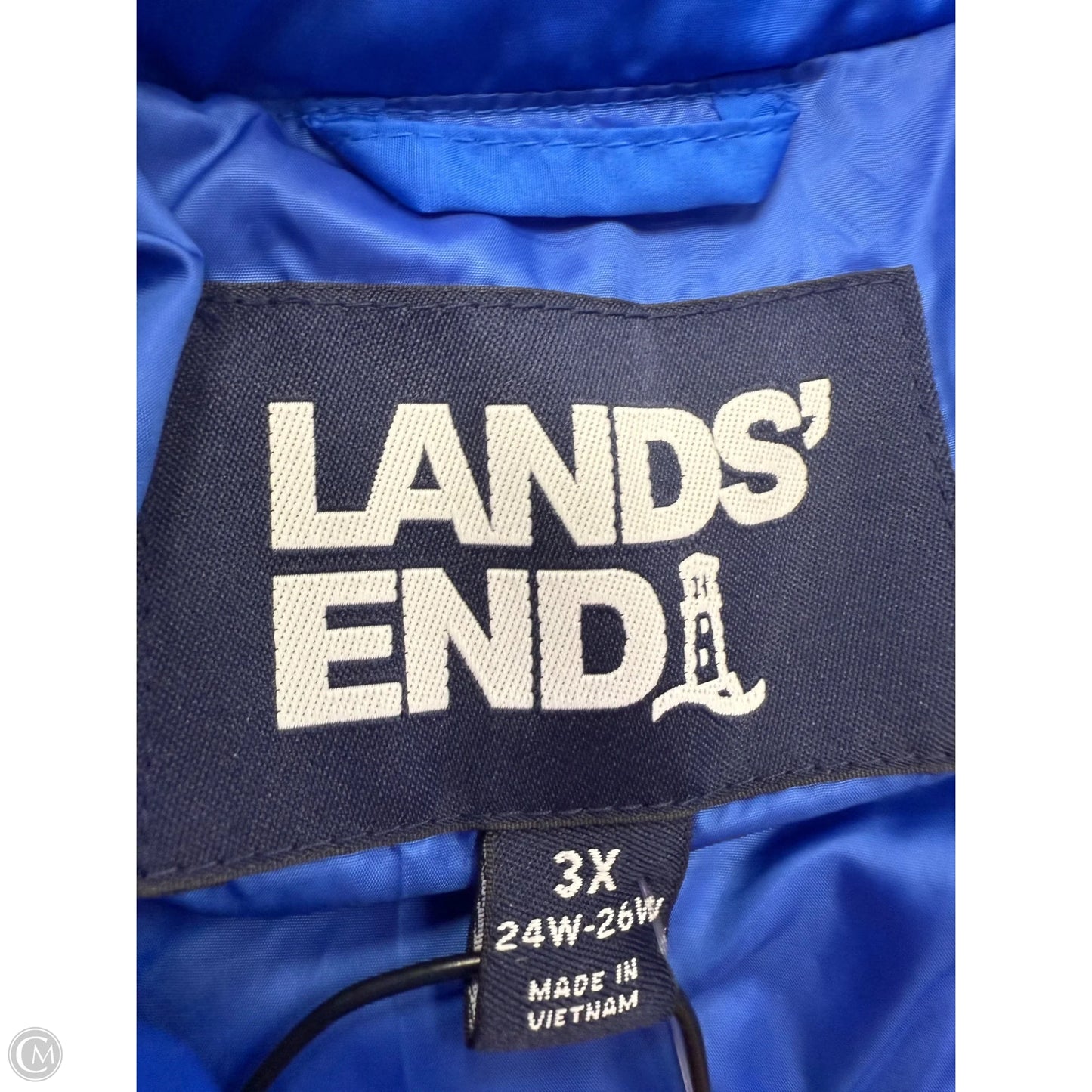 Coat Puffer & Quilted By Lands End In Blue, Size: 3x