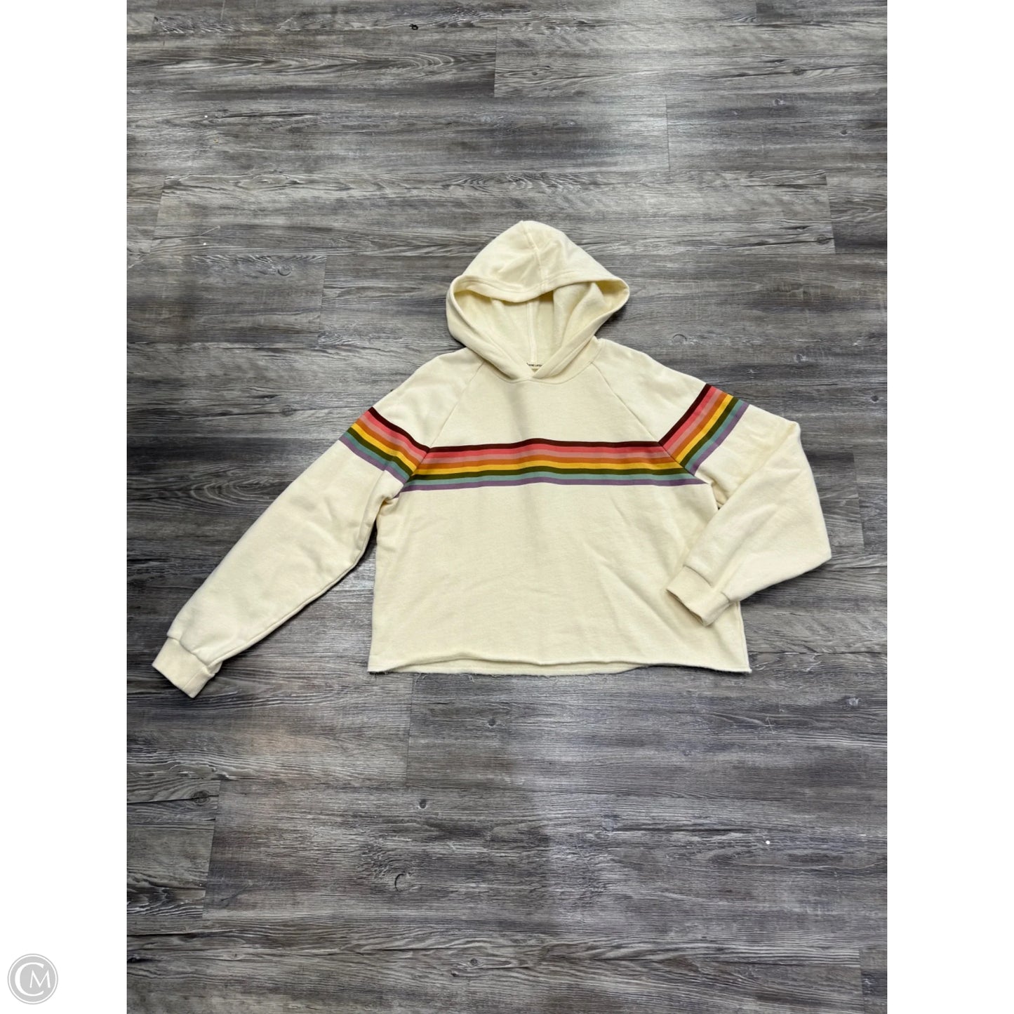 Sweatshirt Hoodie By Marine Layer In Cream, Size: M