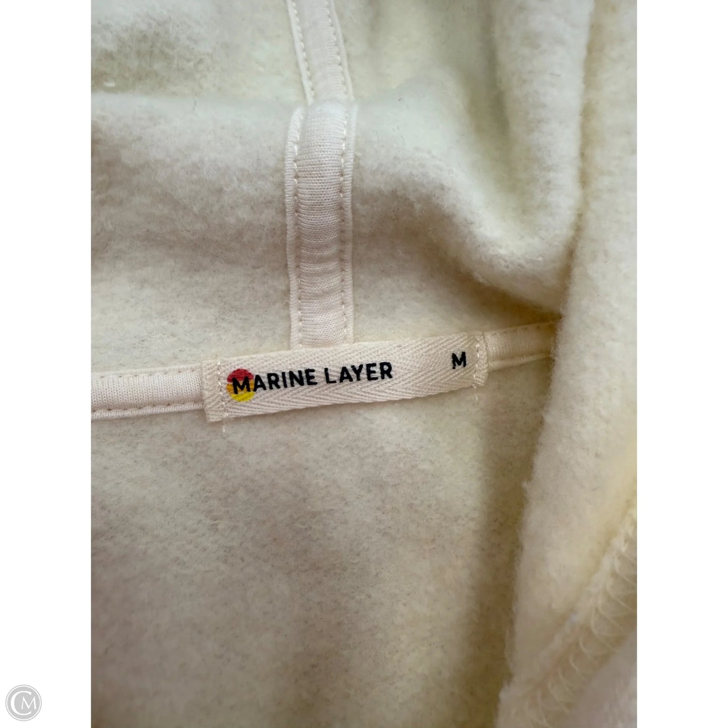 Sweatshirt Hoodie By Marine Layer In Cream, Size: M