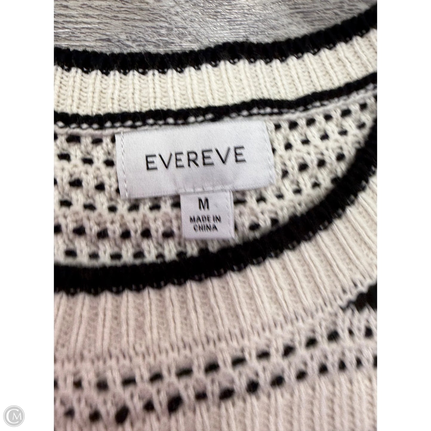 Top Sleeveless By Evereve In Black & Cream, Size: M