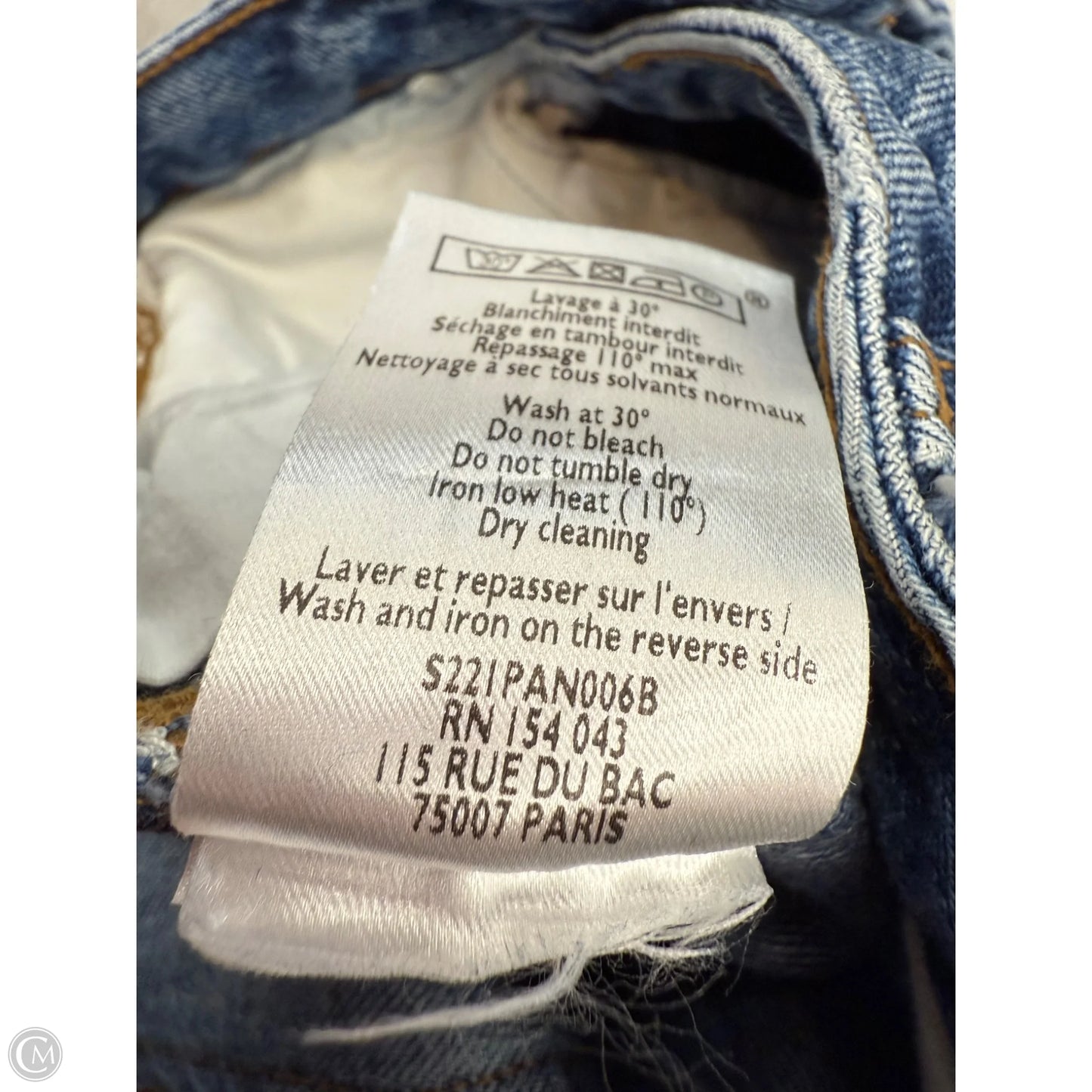 Jeans Straight By Sezane In Blue Denim, Size: 0