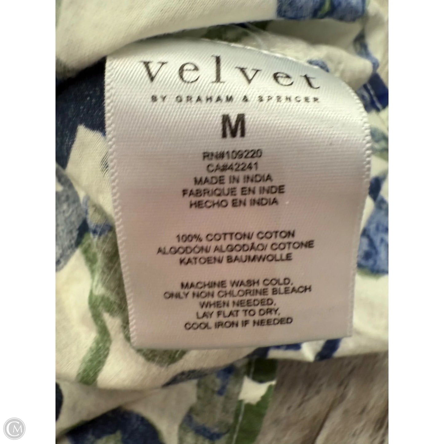 Top Long Sleeve By Velvet By Graham & Spencer In Blue & Green, Size: M