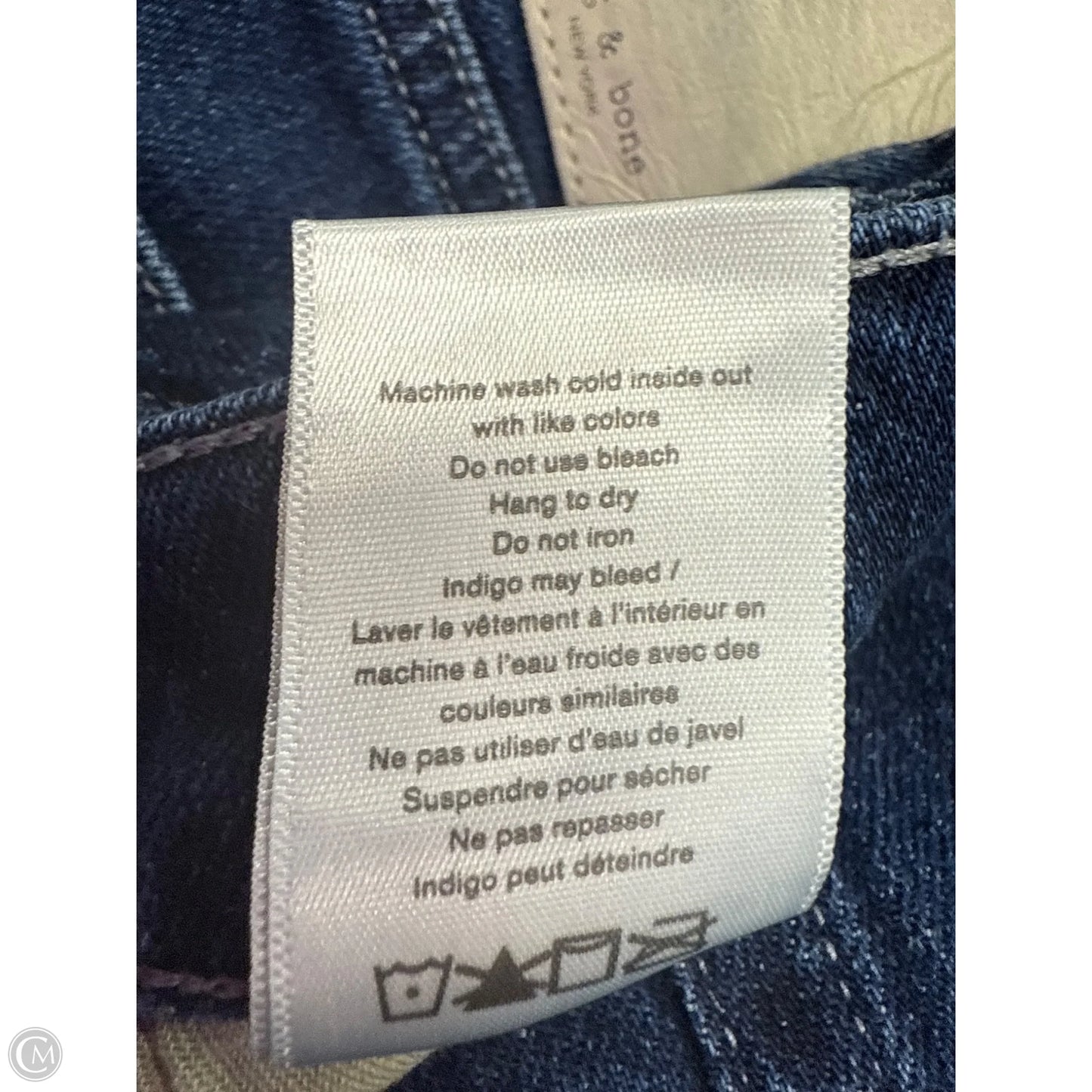 Jeans Straight By Rag And Bone In Blue Denim, Size: 14