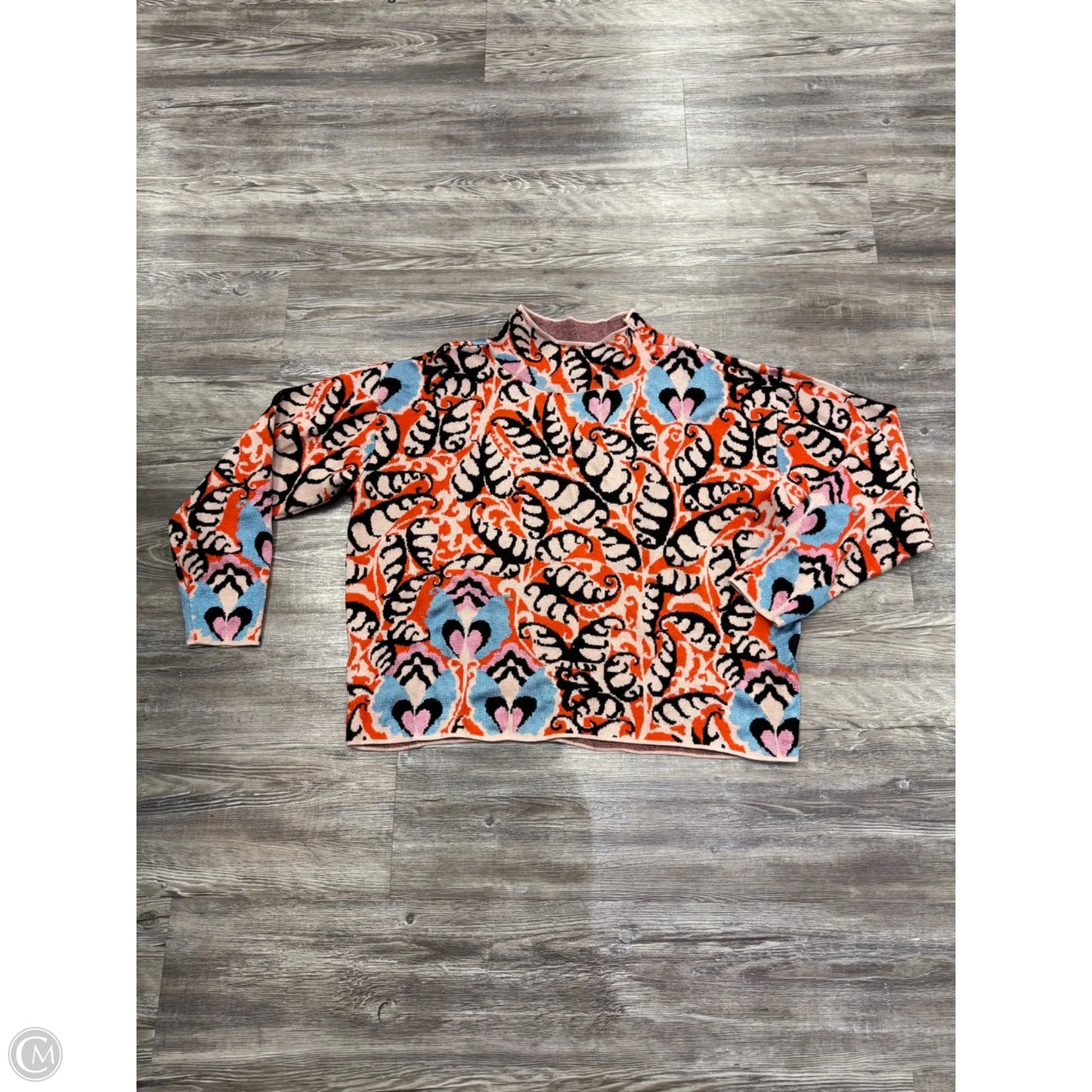 Sweater By Maeve In Black & Orange, Size: M