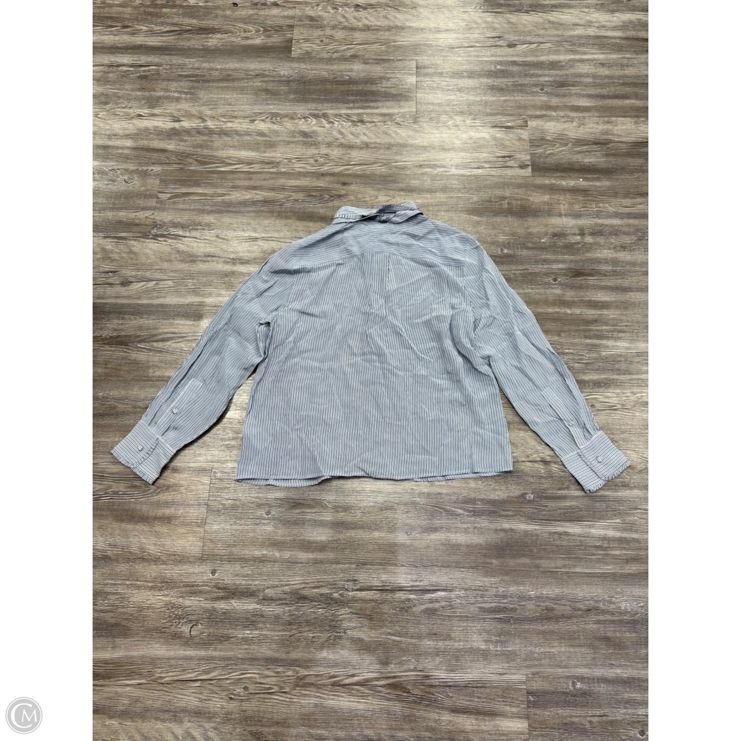 Top Long Sleeve By J. Crew In Blue & Cream, Size: L