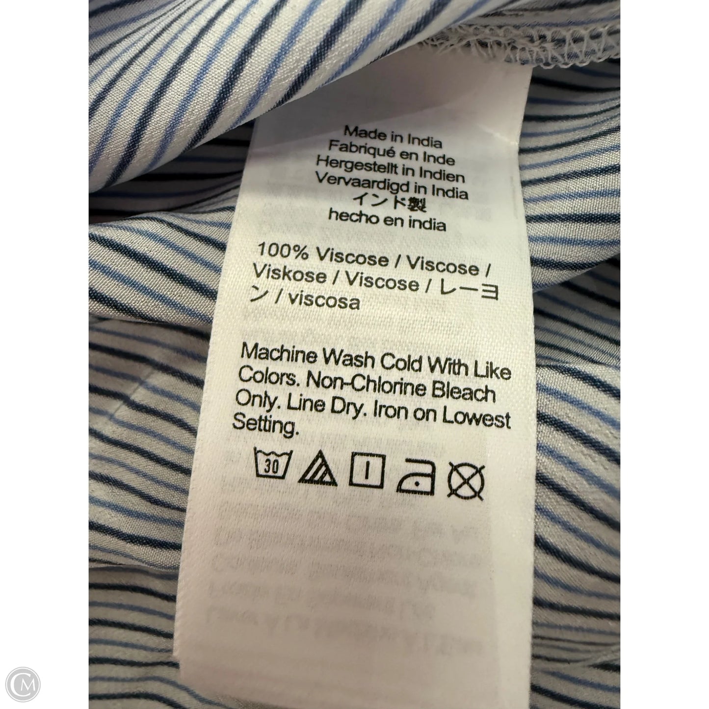 Top Long Sleeve By J. Crew In Blue & Cream, Size: L