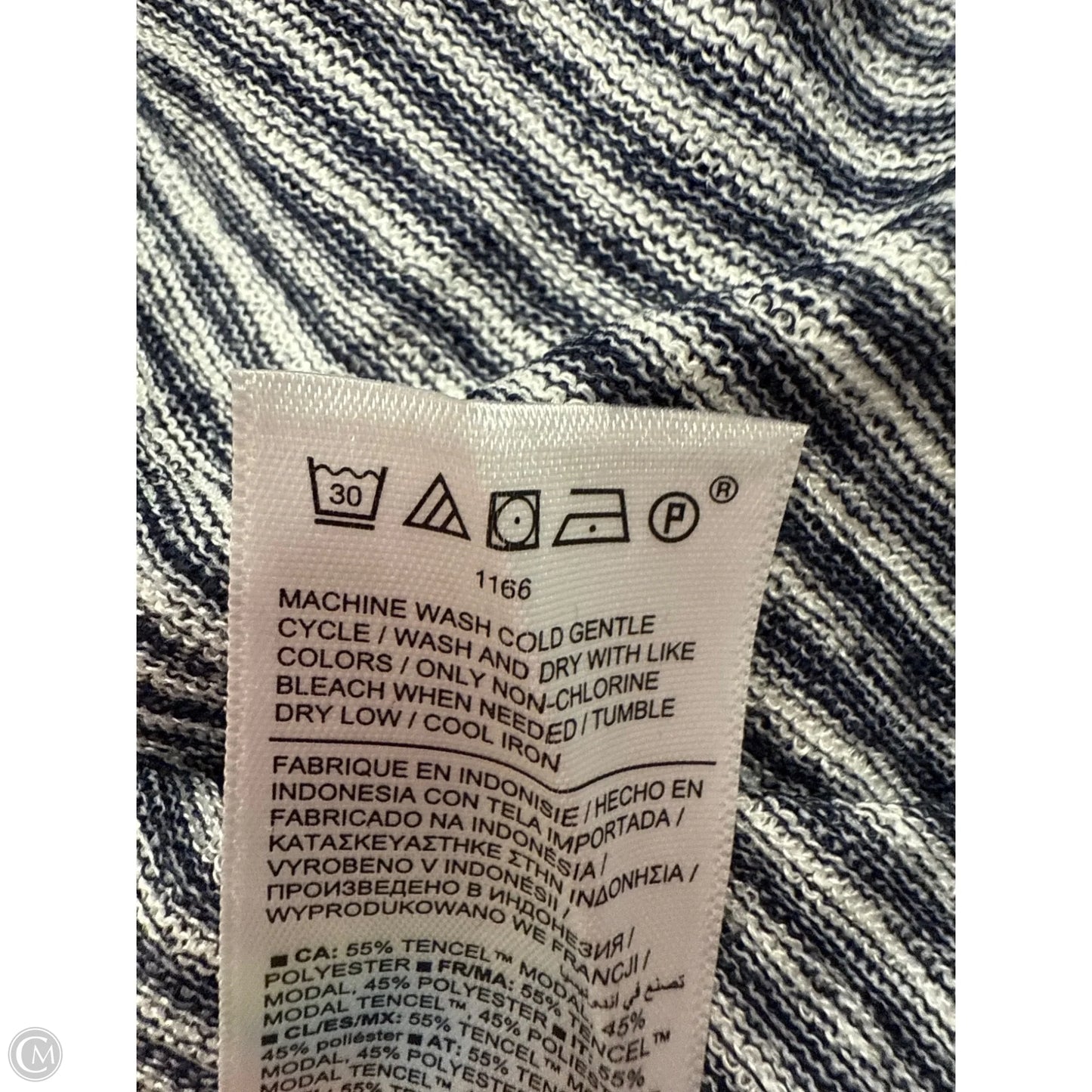 Athletic Tank Top By Athleta In Blue & Cream, Size: L