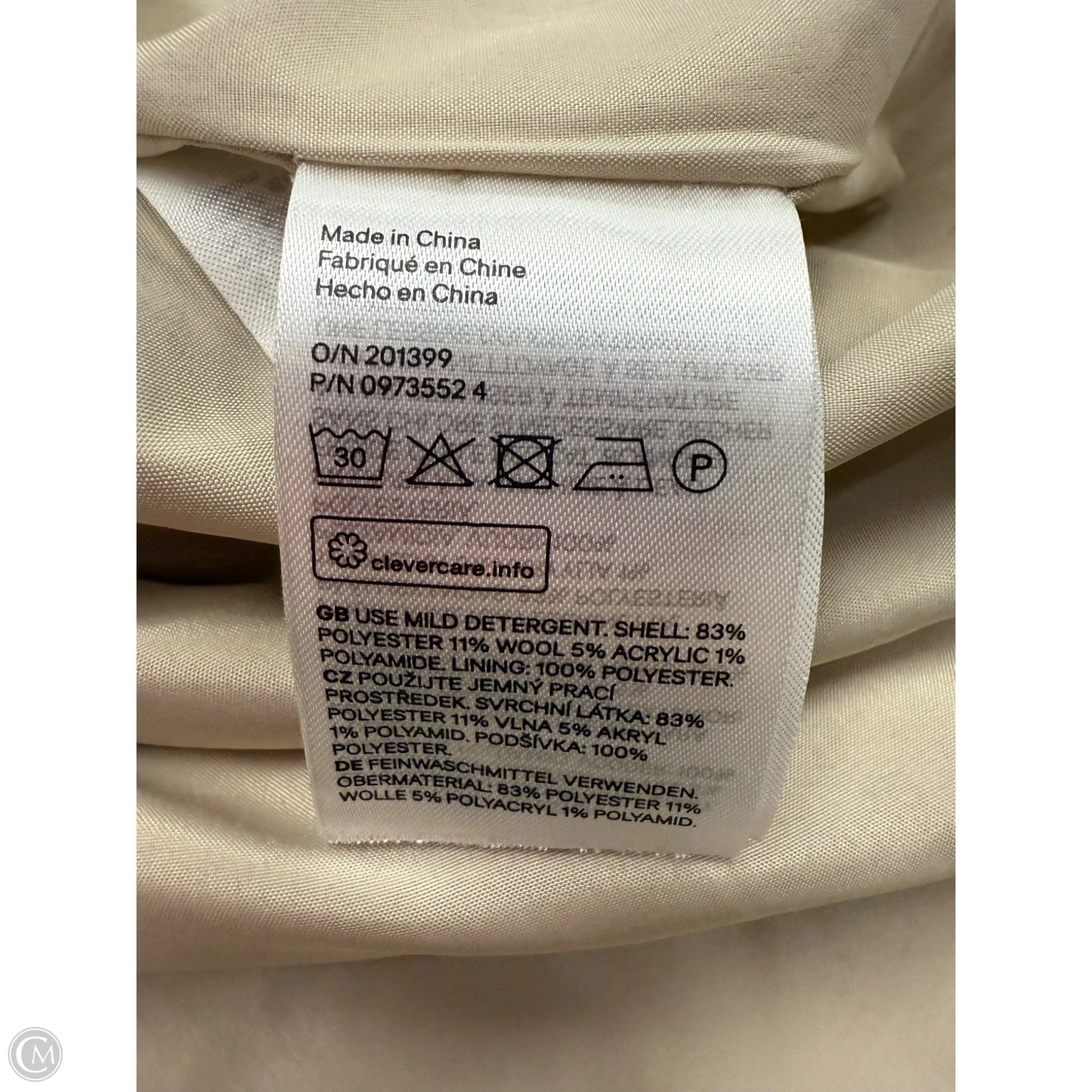 Coat Other By H&m In Tan, Size: Xl