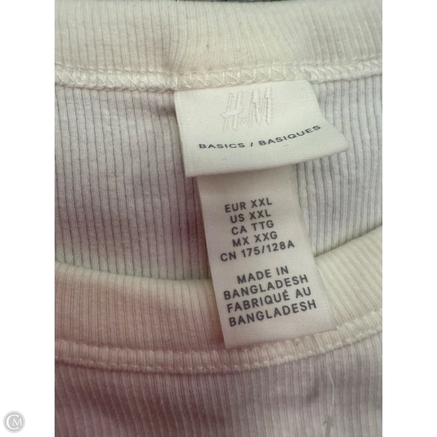 Top Sleeveless Basic By H&m In Cream, Size: Xxl