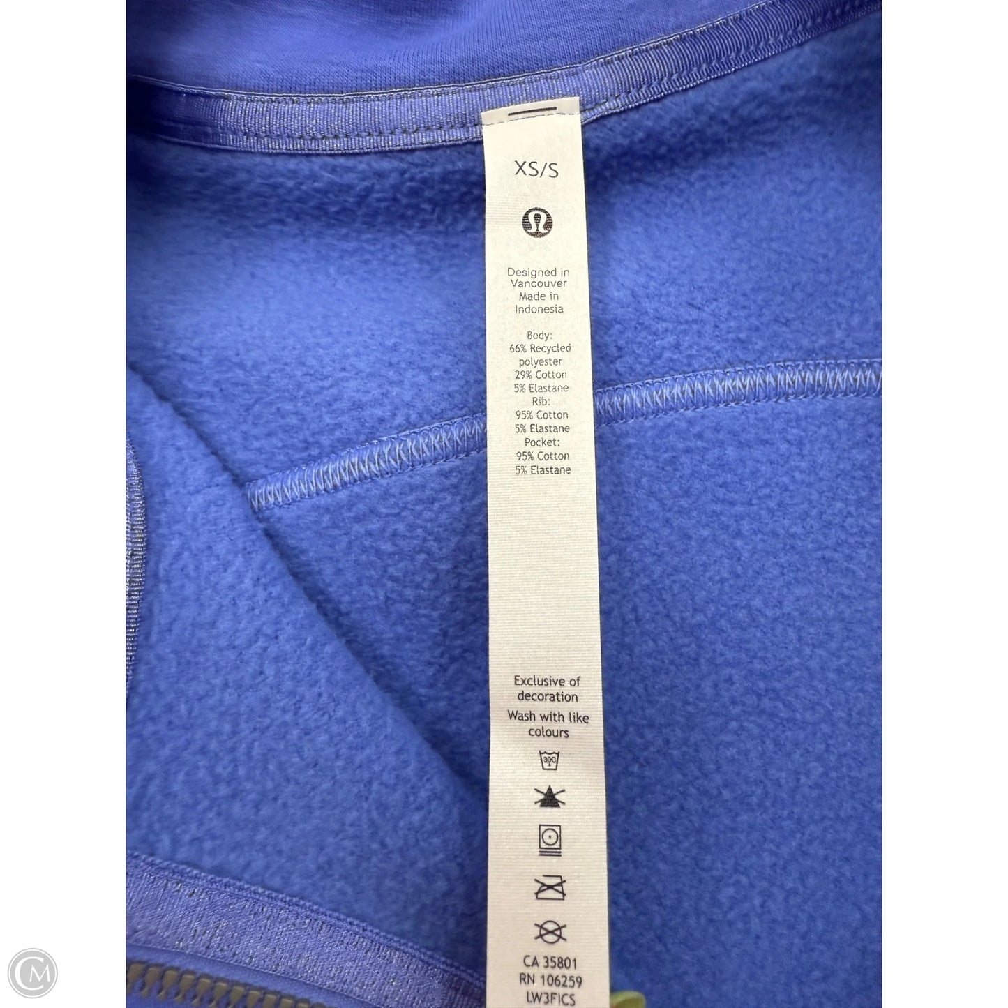 Athletic Jacket By Lululemon In Purple, Size: Xs