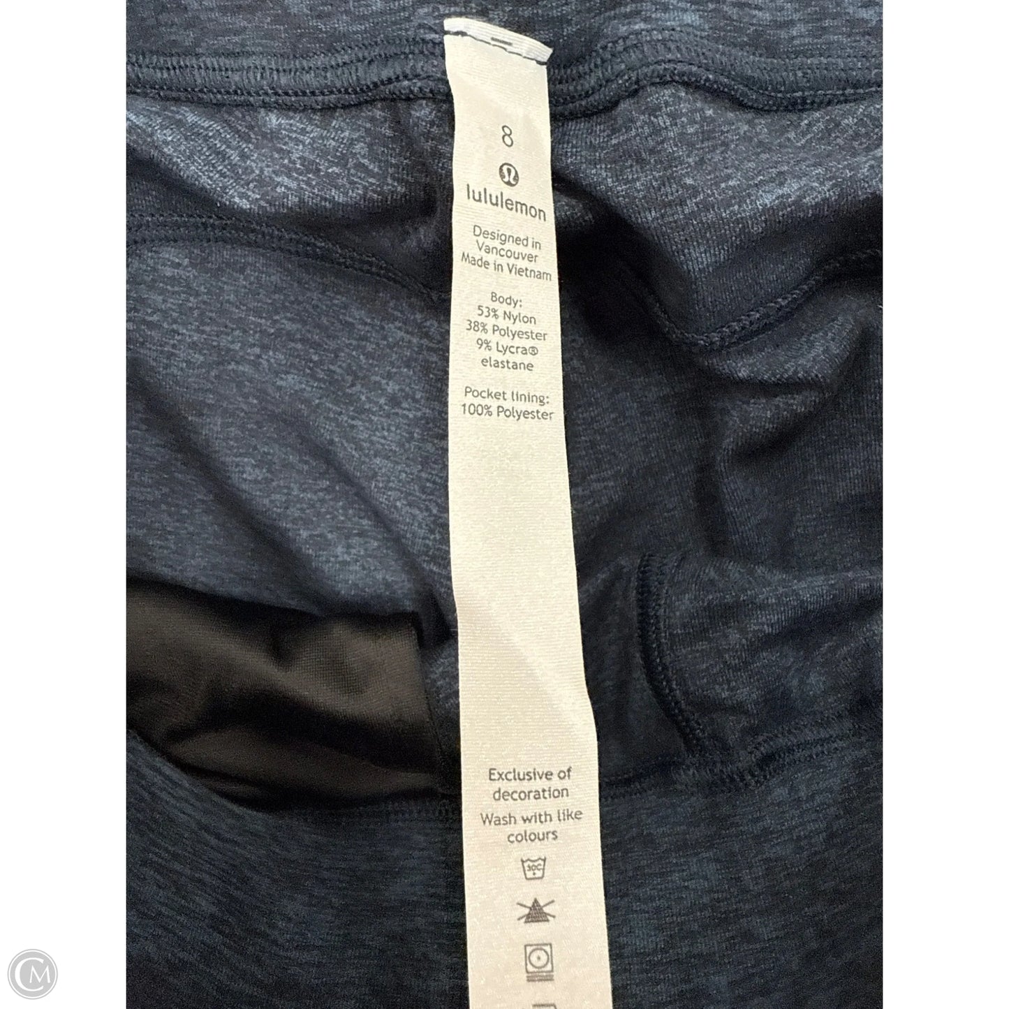 Athletic Pants By Lululemon In Black & Blue, Size: 8