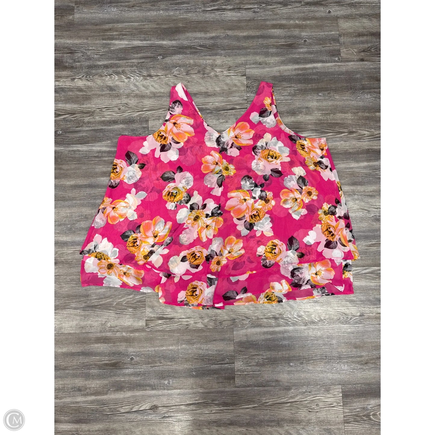 Top Sleeveless By Lane Bryant In Pink & Yellow, Size: 3x