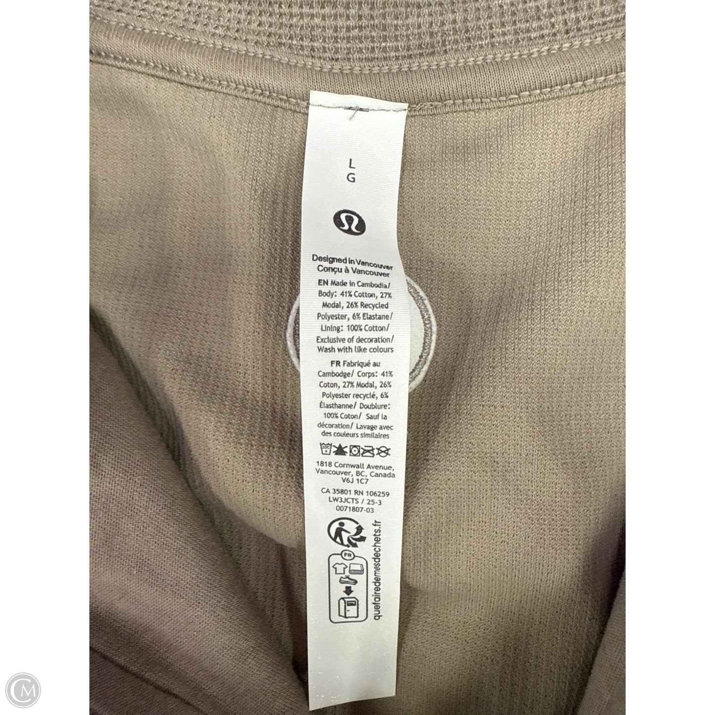 Athletic Sweatshirt Crewneck By Lululemon In Brown, Size: L