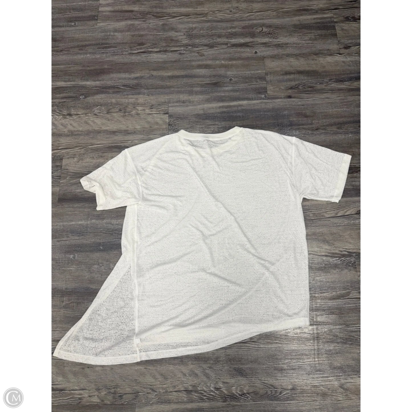 Athletic Top Short Sleeve By Lululemon In White, Size: L