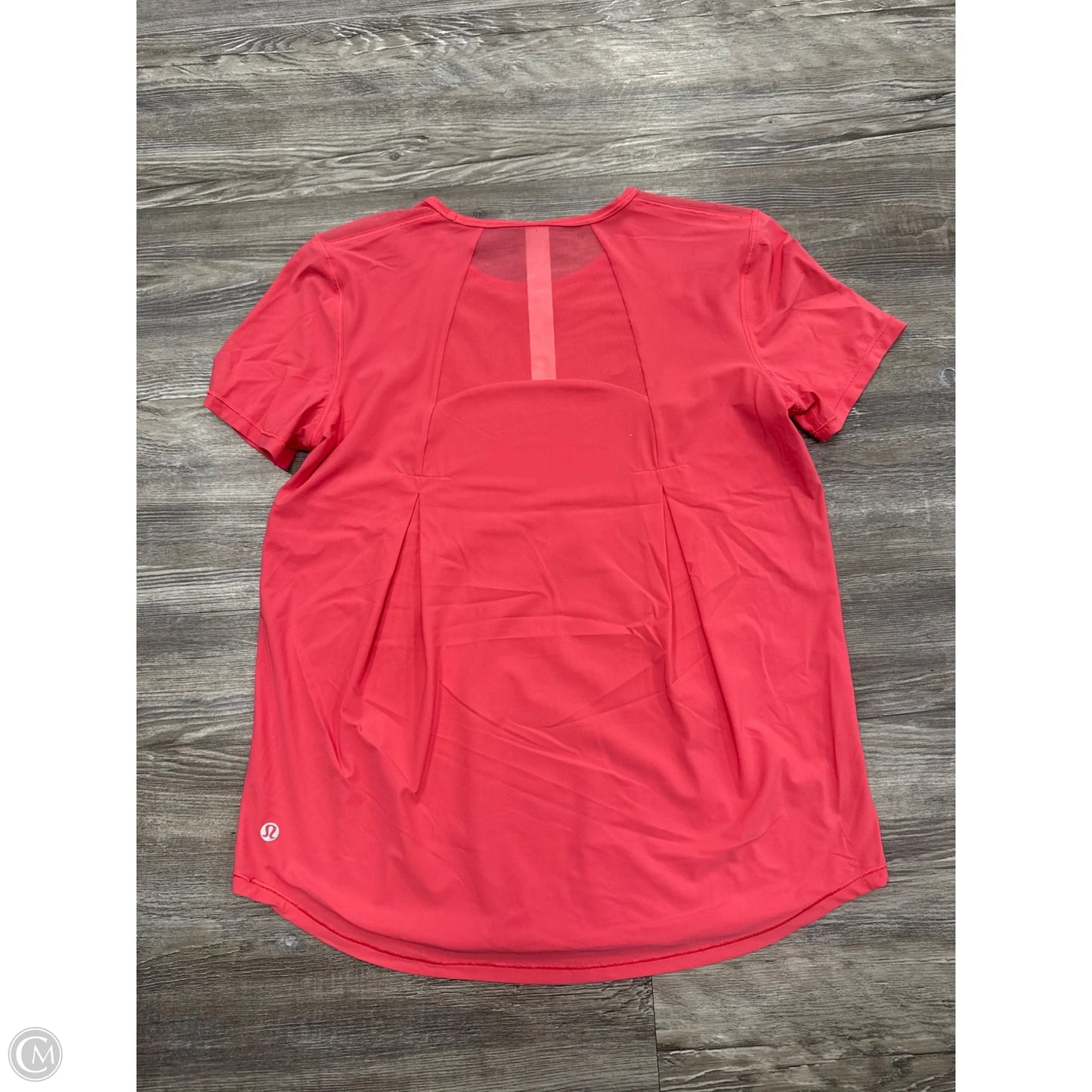 Athletic Top Short Sleeve By Lululemon In Coral, Size: 4