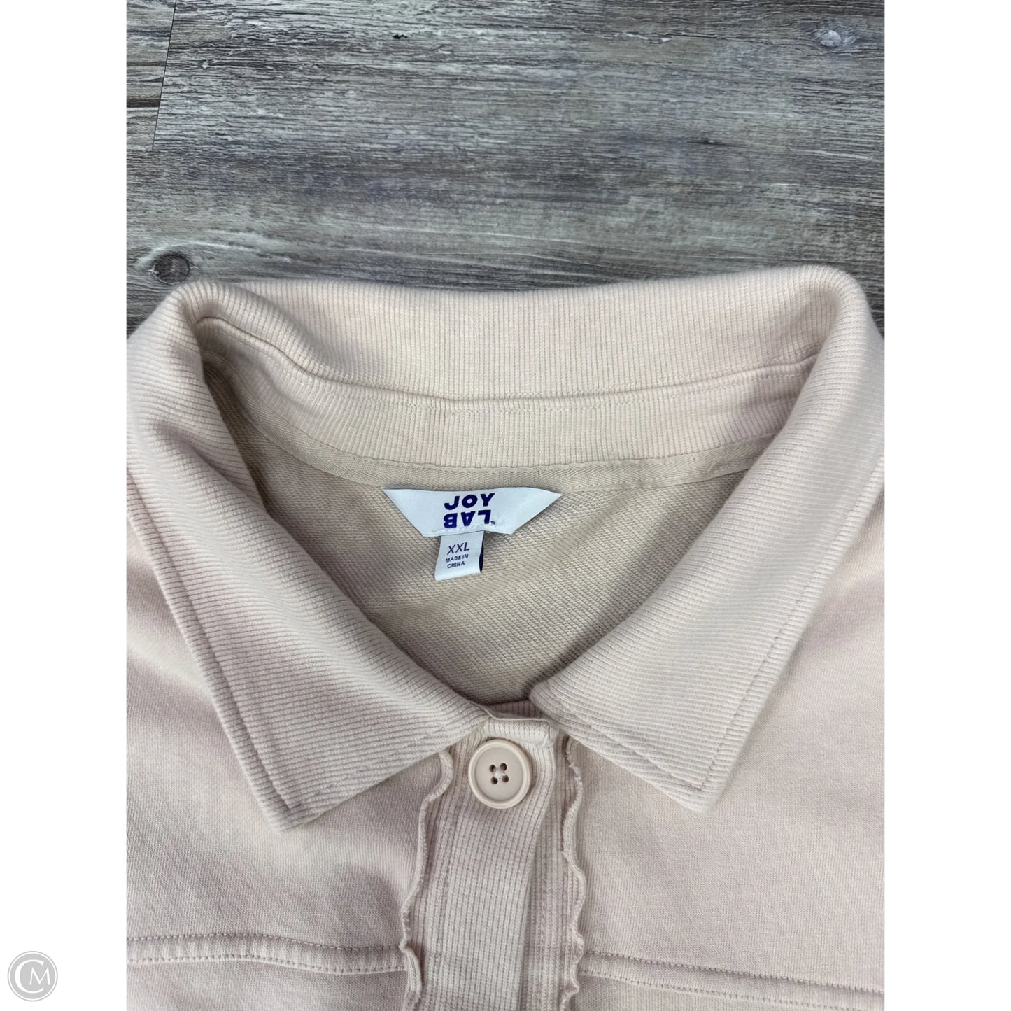 Jacket Shirt By Joy Lab In Beige, Size: Xxl