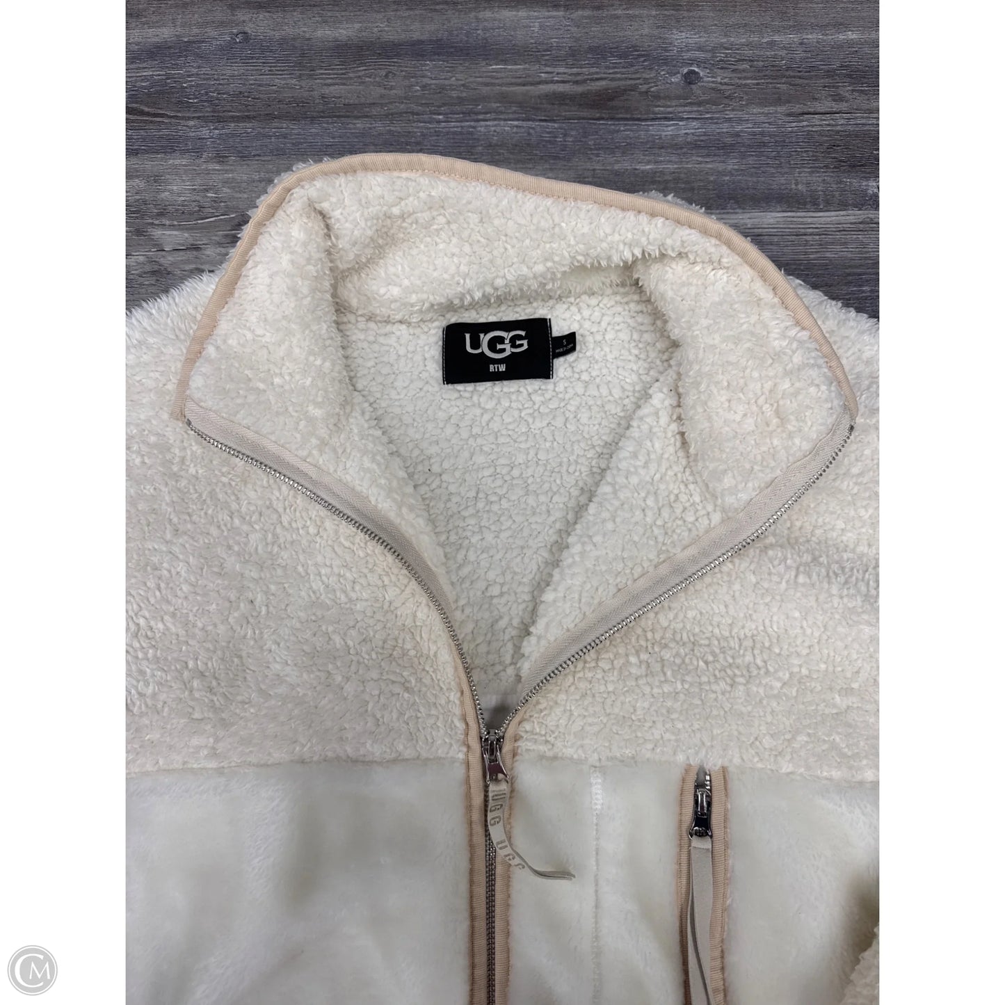 Jacket Faux Fur & Sherpa By Ugg In Cream, Size: S