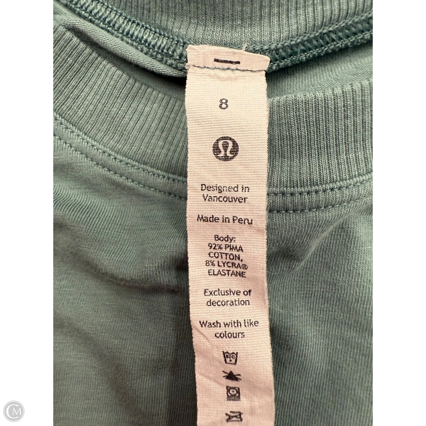 Athletic Top Long Sleeve Crewneck By Lululemon In Green, Size: 8