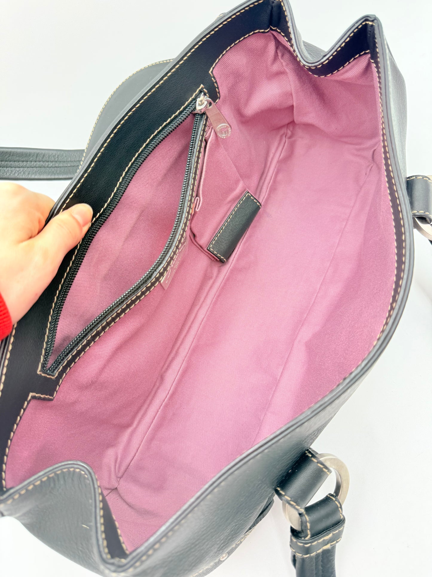 Handbag Leather By Bally, Size: Large