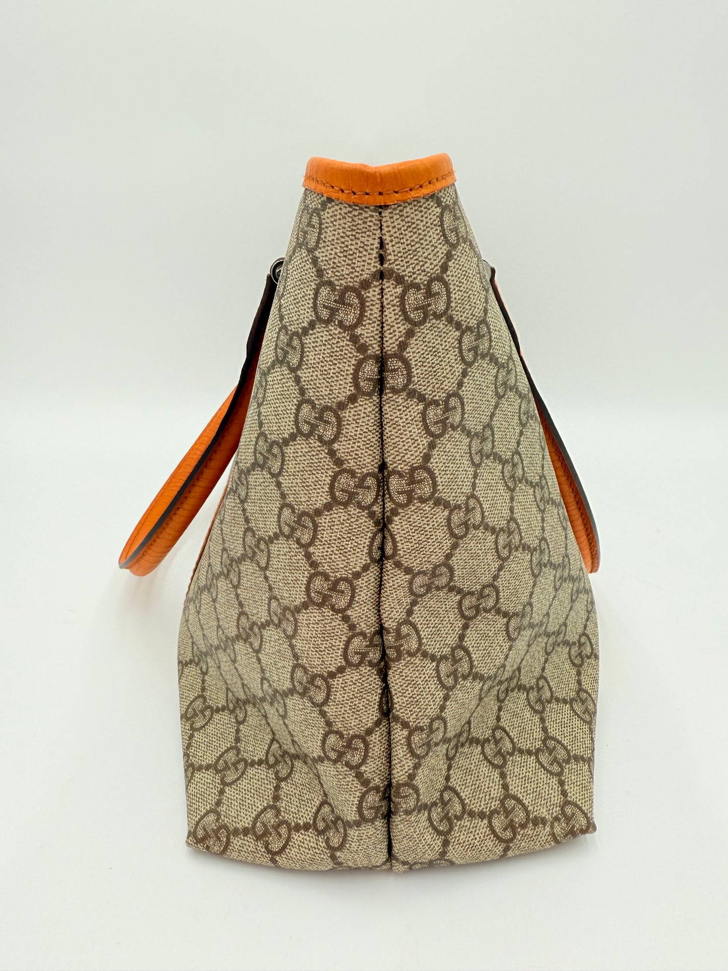 Handbag Luxury Designer By Gucci In Brown & Orange, Size:Medium