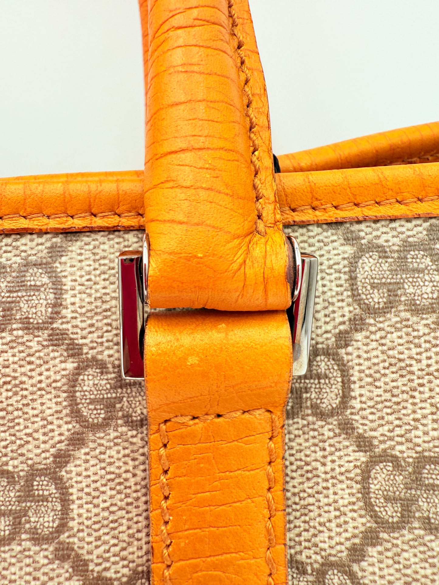 Handbag Luxury Designer By Gucci In Brown & Orange, Size:Medium