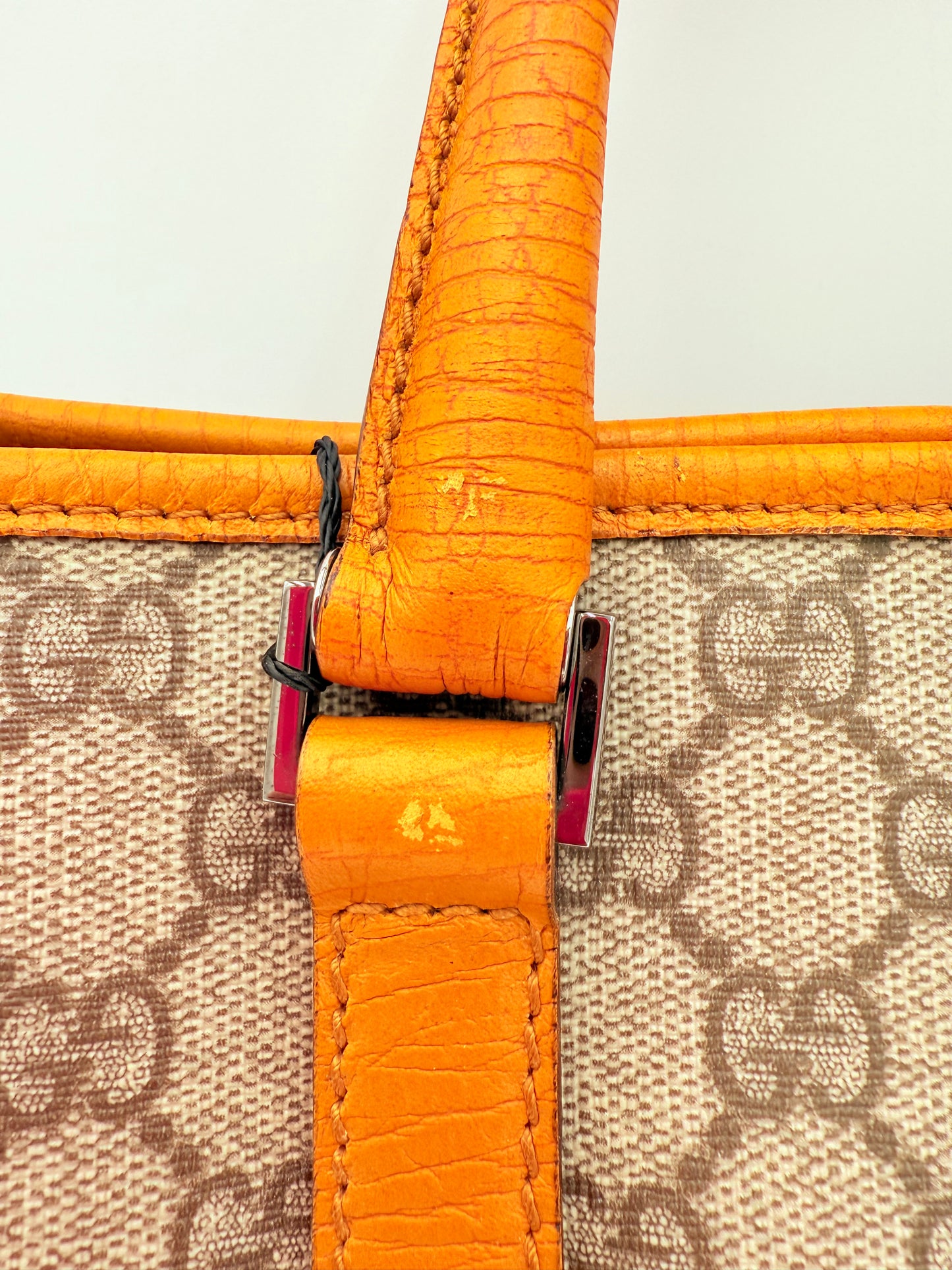 Handbag Luxury Designer By Gucci In Brown & Orange, Size:Medium