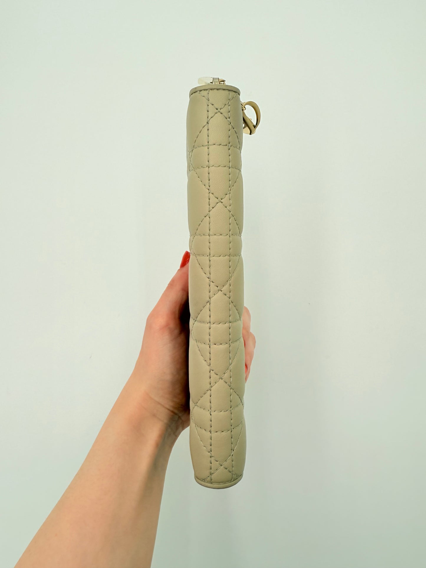 Wallet Luxury Designer By Dior In Taupe, Size:Large