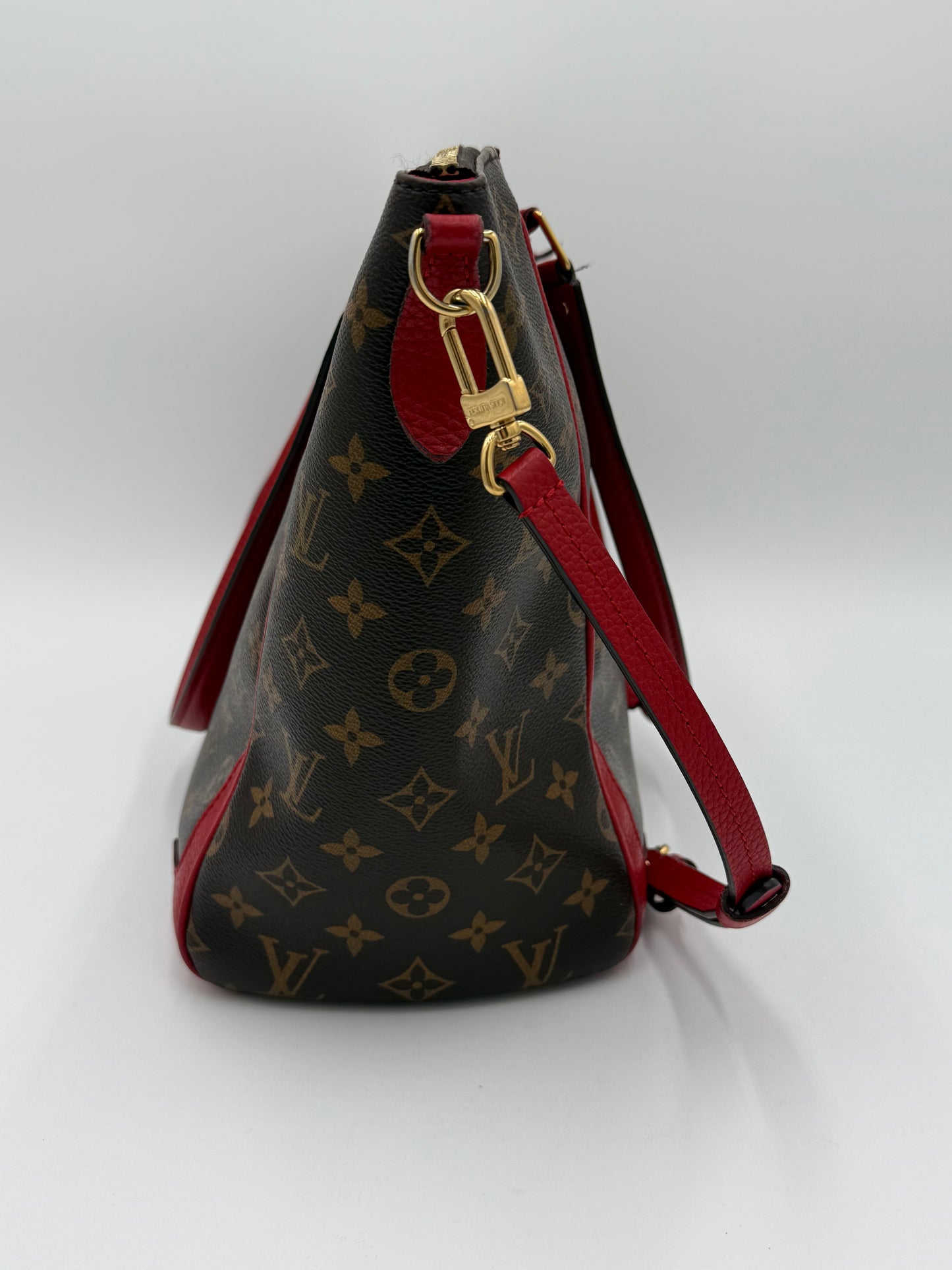 Handbag Luxury Designer By Louis Vuitton In Brown & Red, Size:Large