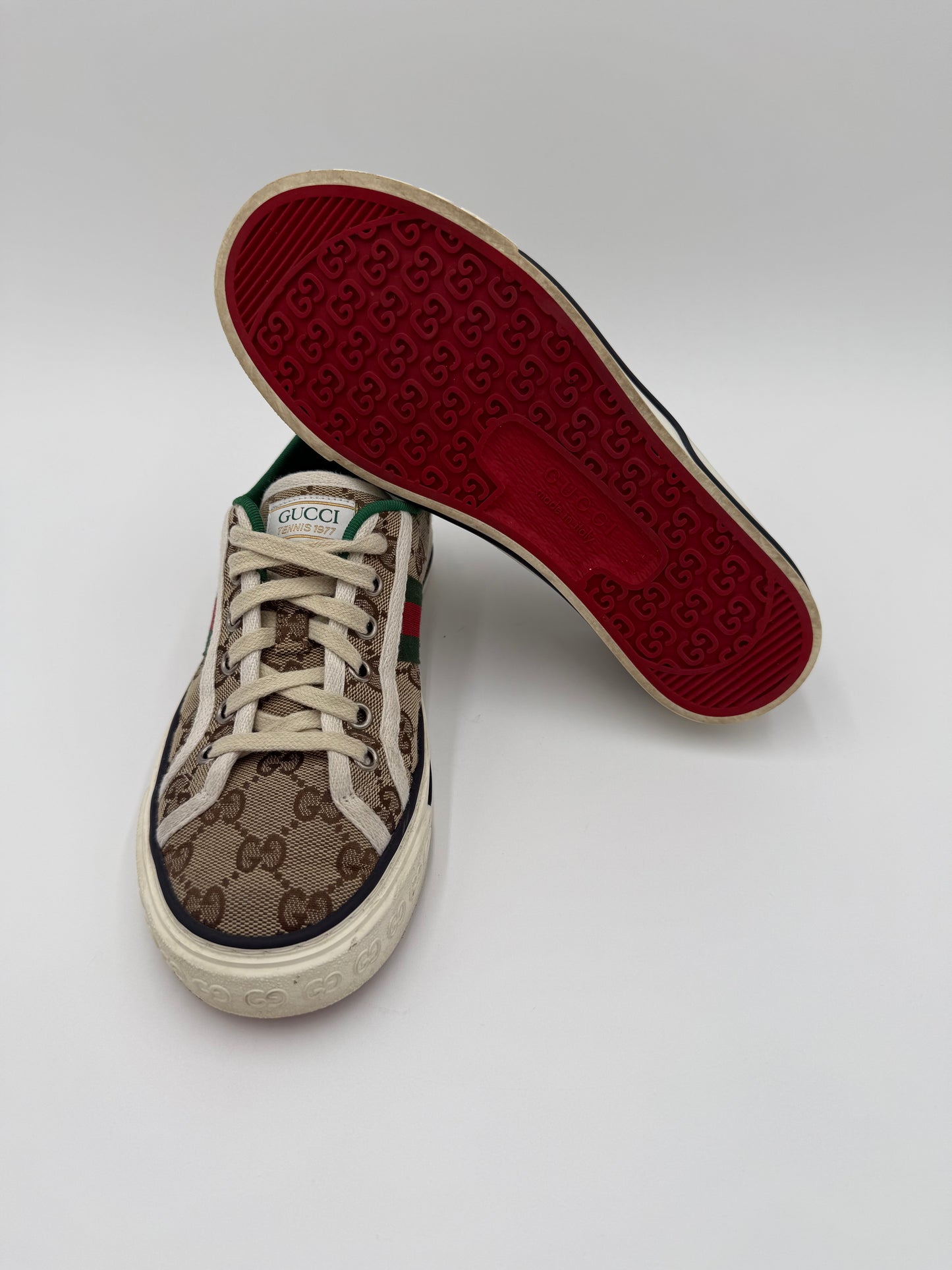 Shoes Luxury Designer By Gucci In Brown, Size:7.5