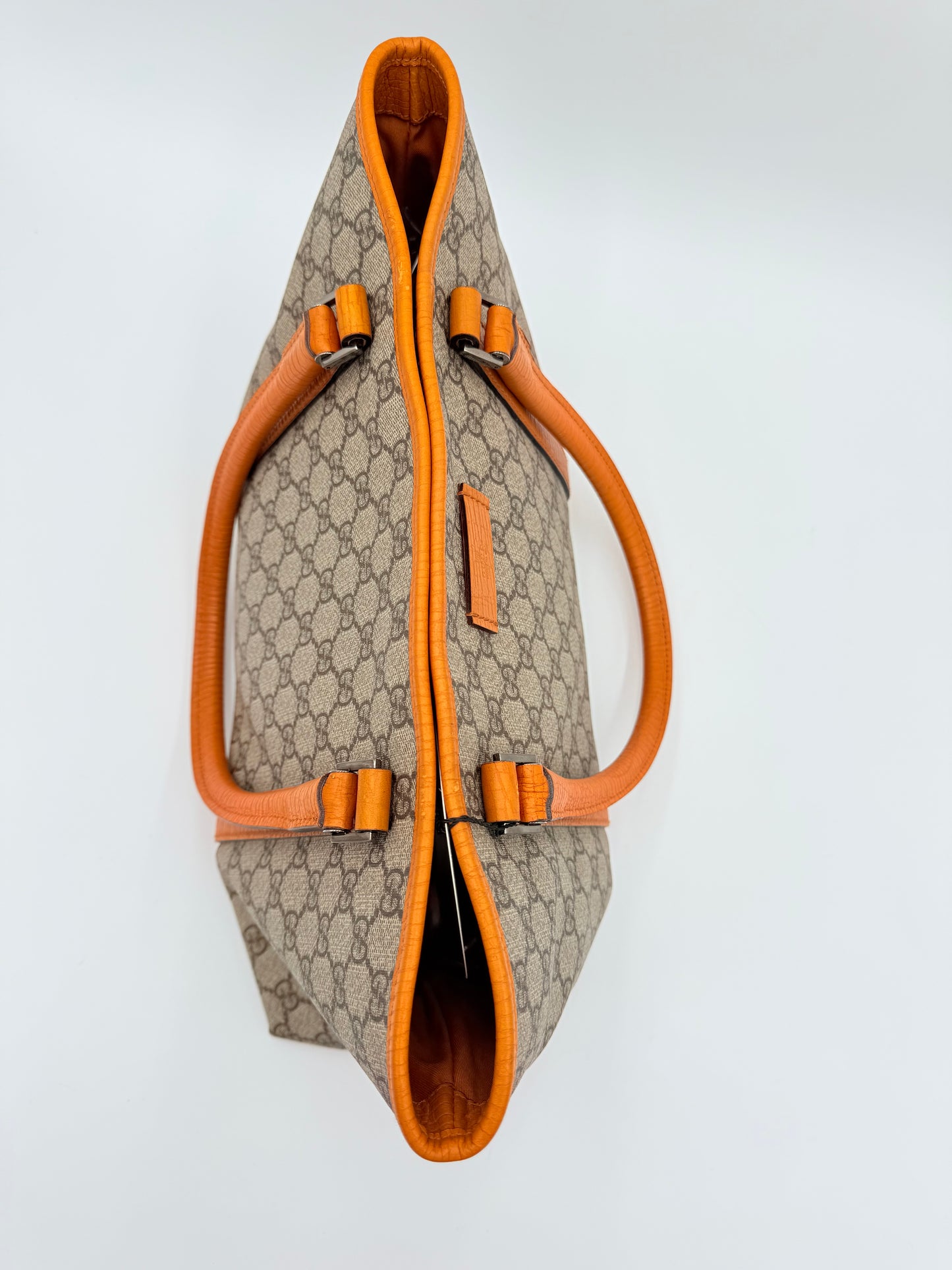 Handbag Luxury Designer By Gucci In Brown & Orange, Size:Medium